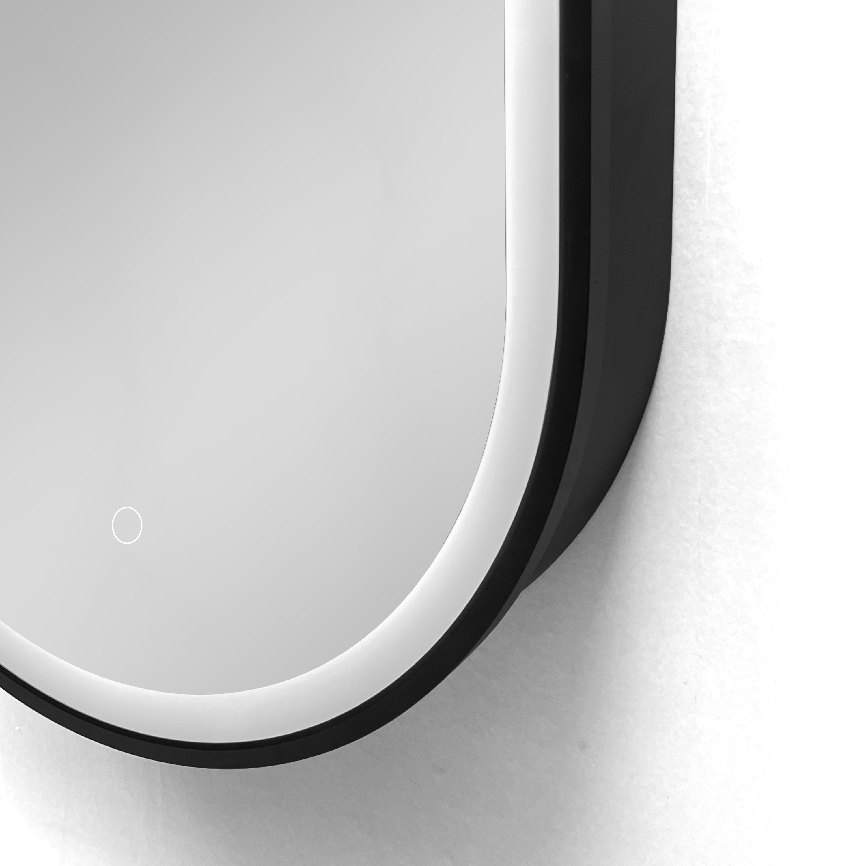 21 in. W x 31 in. H Black Framed Wall Mounted Bathroom Medicine Cabinet with LED Mirror