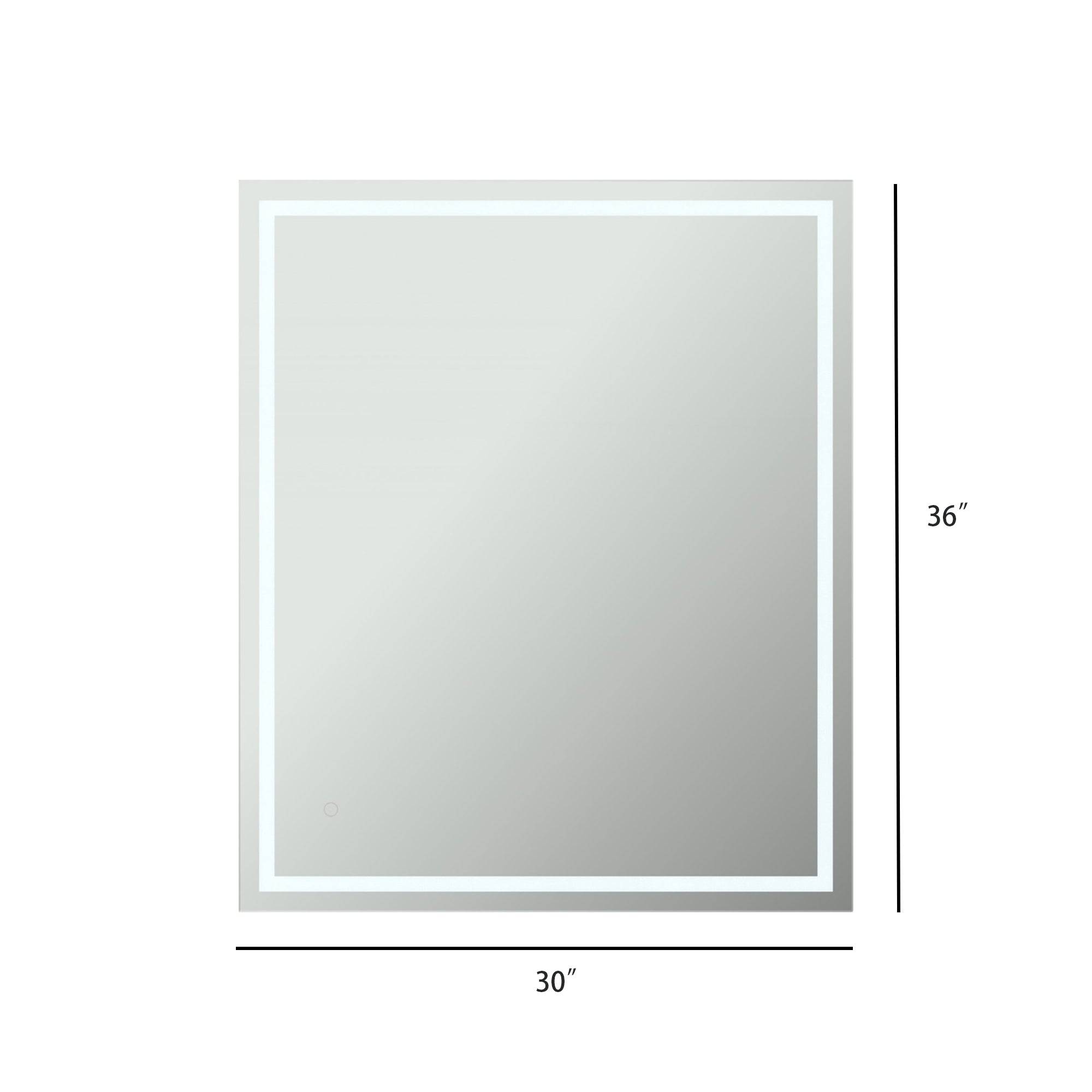 Rectangular Frameless Dimmable Anti-Fog Wall Mounted LED Bathroom Vanity Mirror