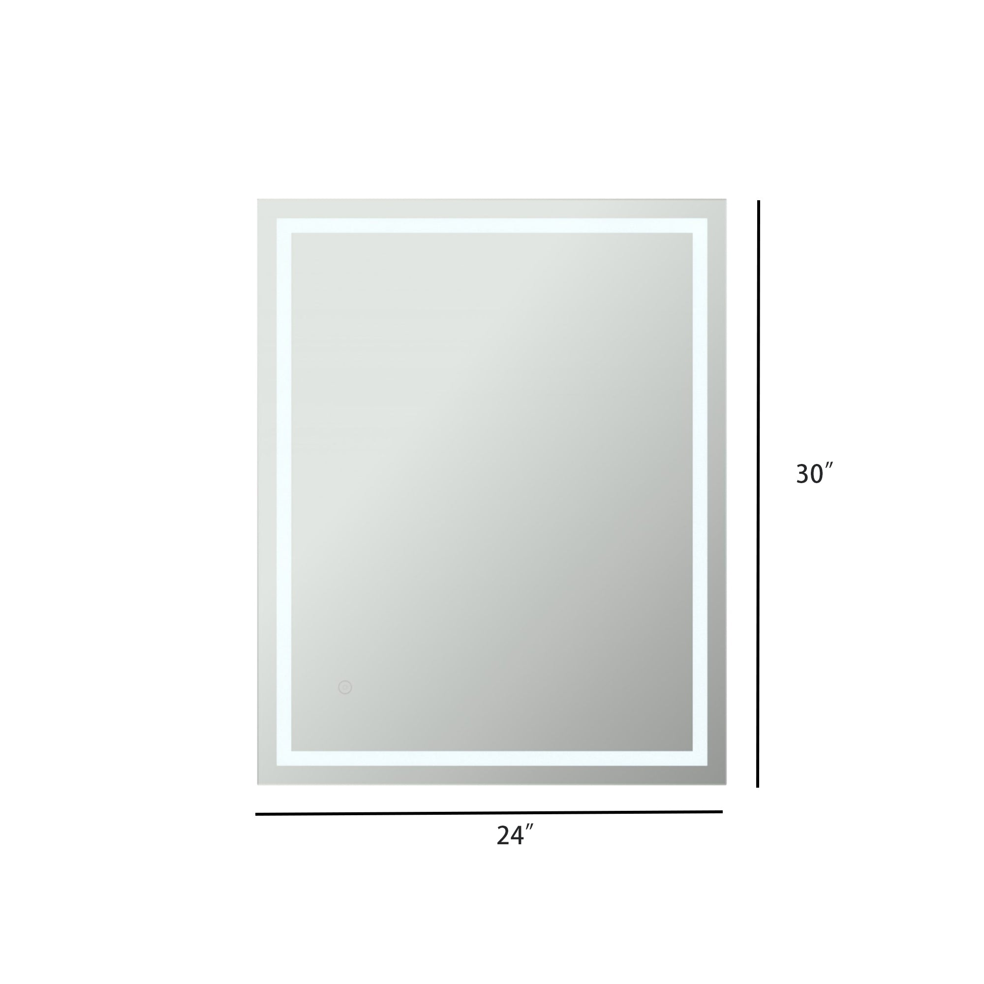 Rectangular Frameless Dimmable Anti-Fog Wall Mounted LED Bathroom Vanity Mirror