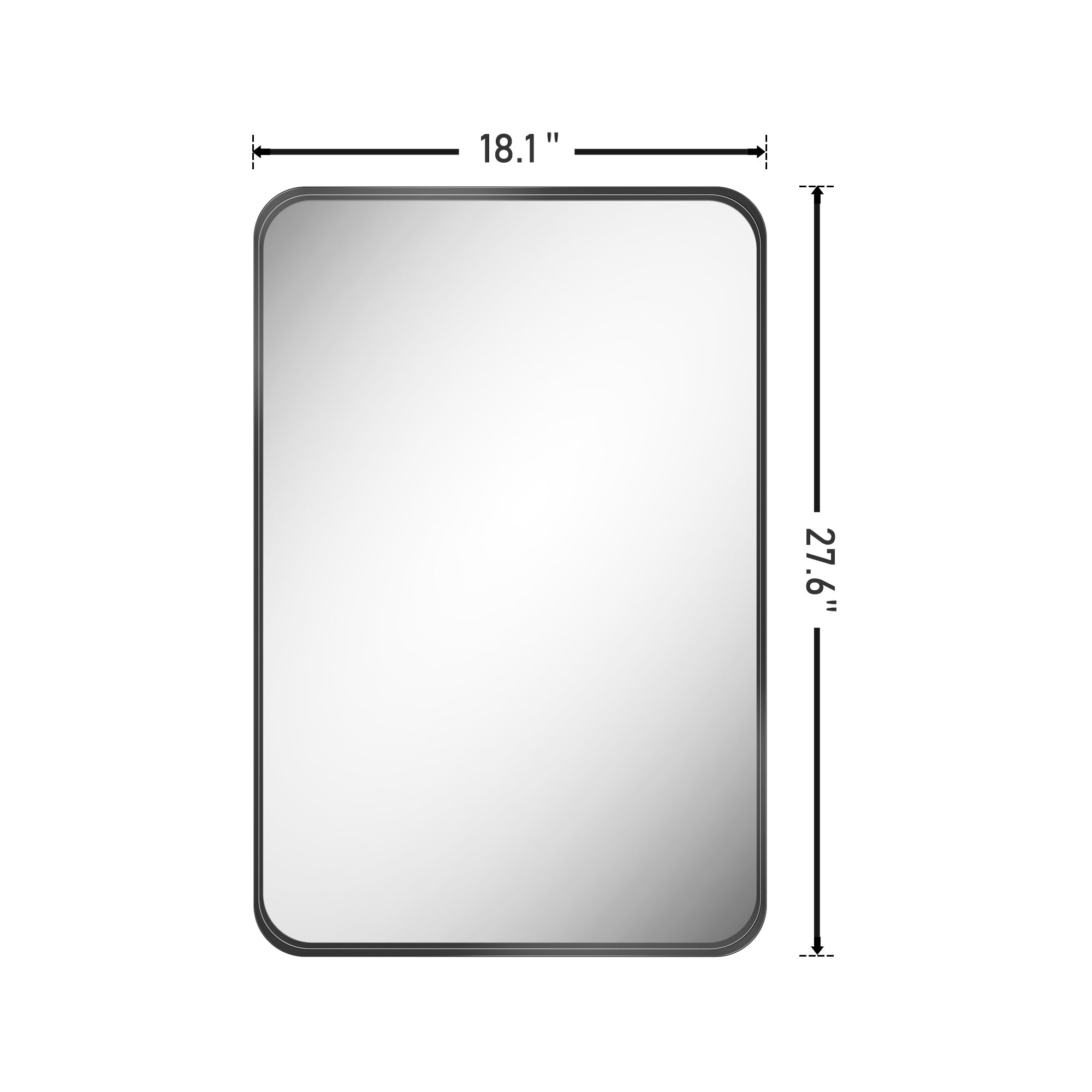Rectangular Framed Wall Mounted Bathroom Vanity Mirror