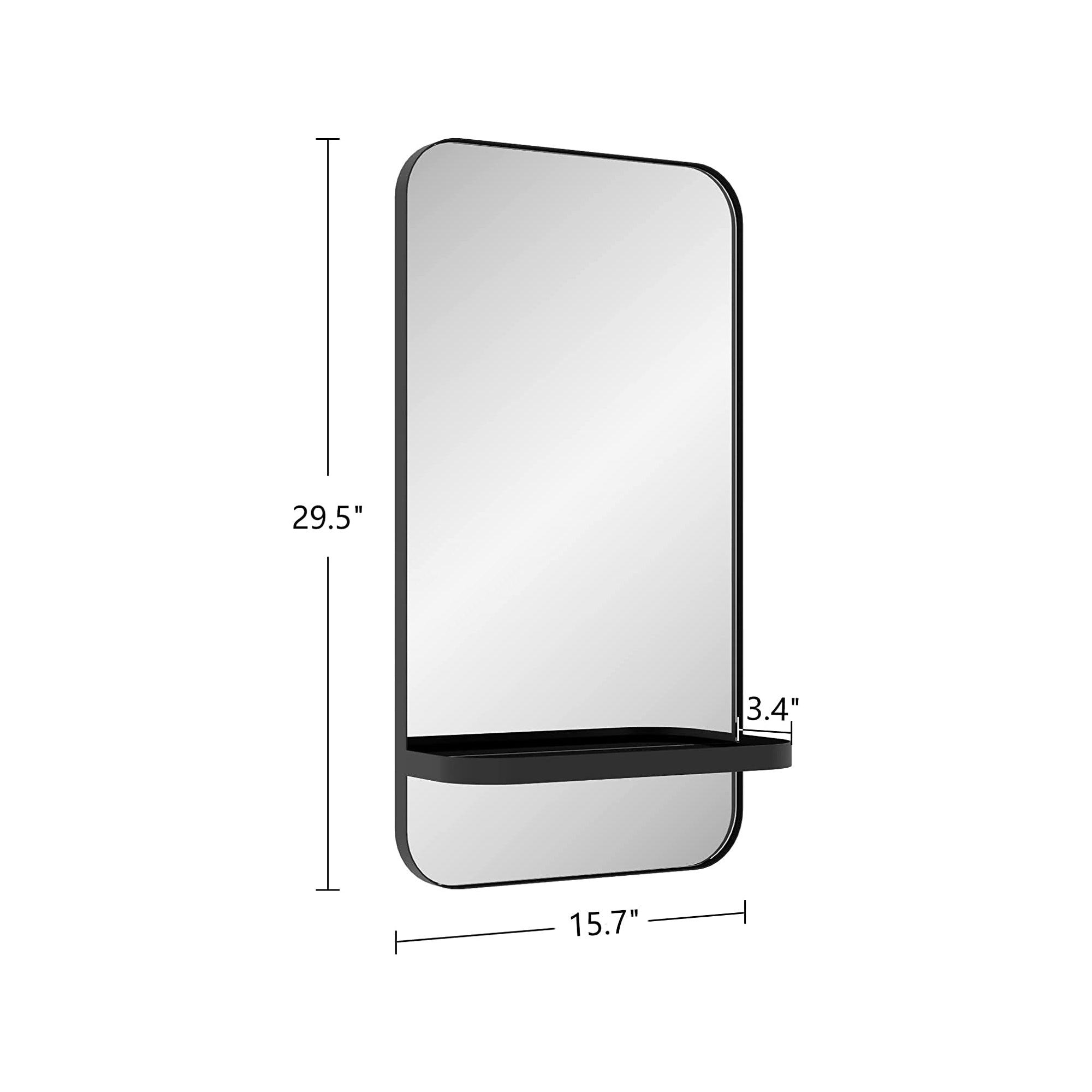 Rectangular Framed Wall Mounted Bathroom Vanity Mirror