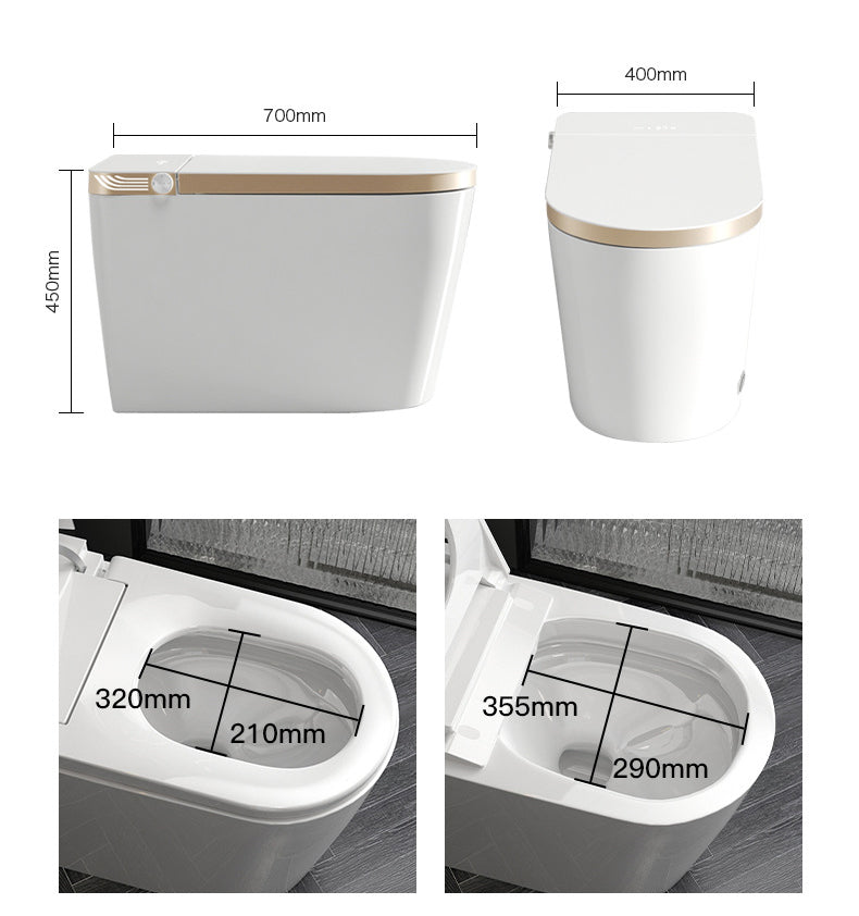 Smart Toilet with Auto Flush and Heated Seat and Remote Control Ceramic Elongated Toilet