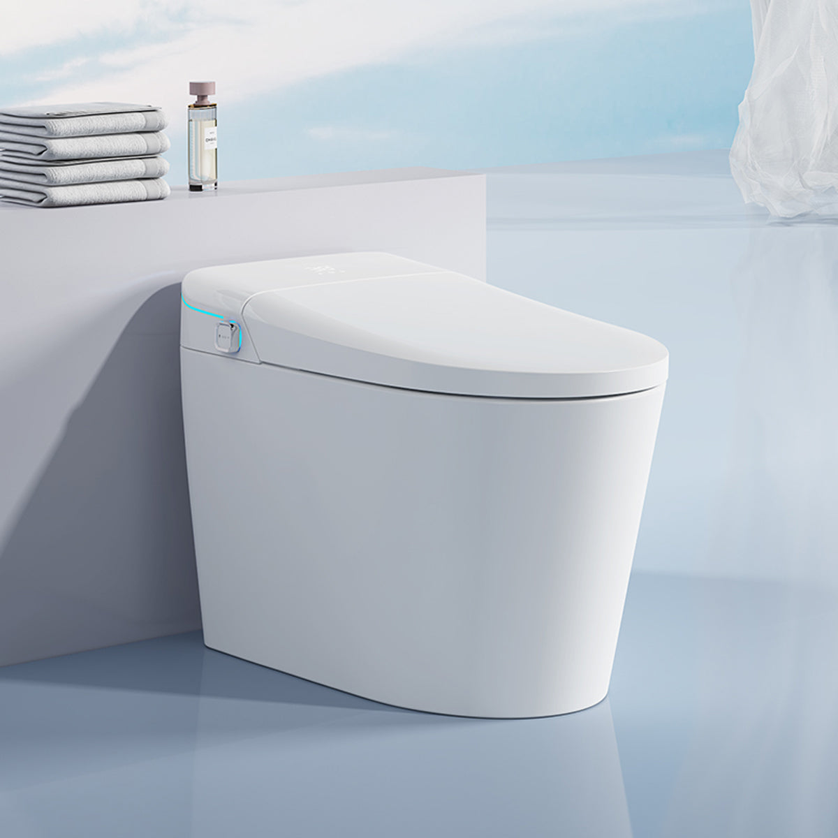 Smart Toilet with Auto Flush and Heated Seat and Remote Control Ceramic Elongated Toilet