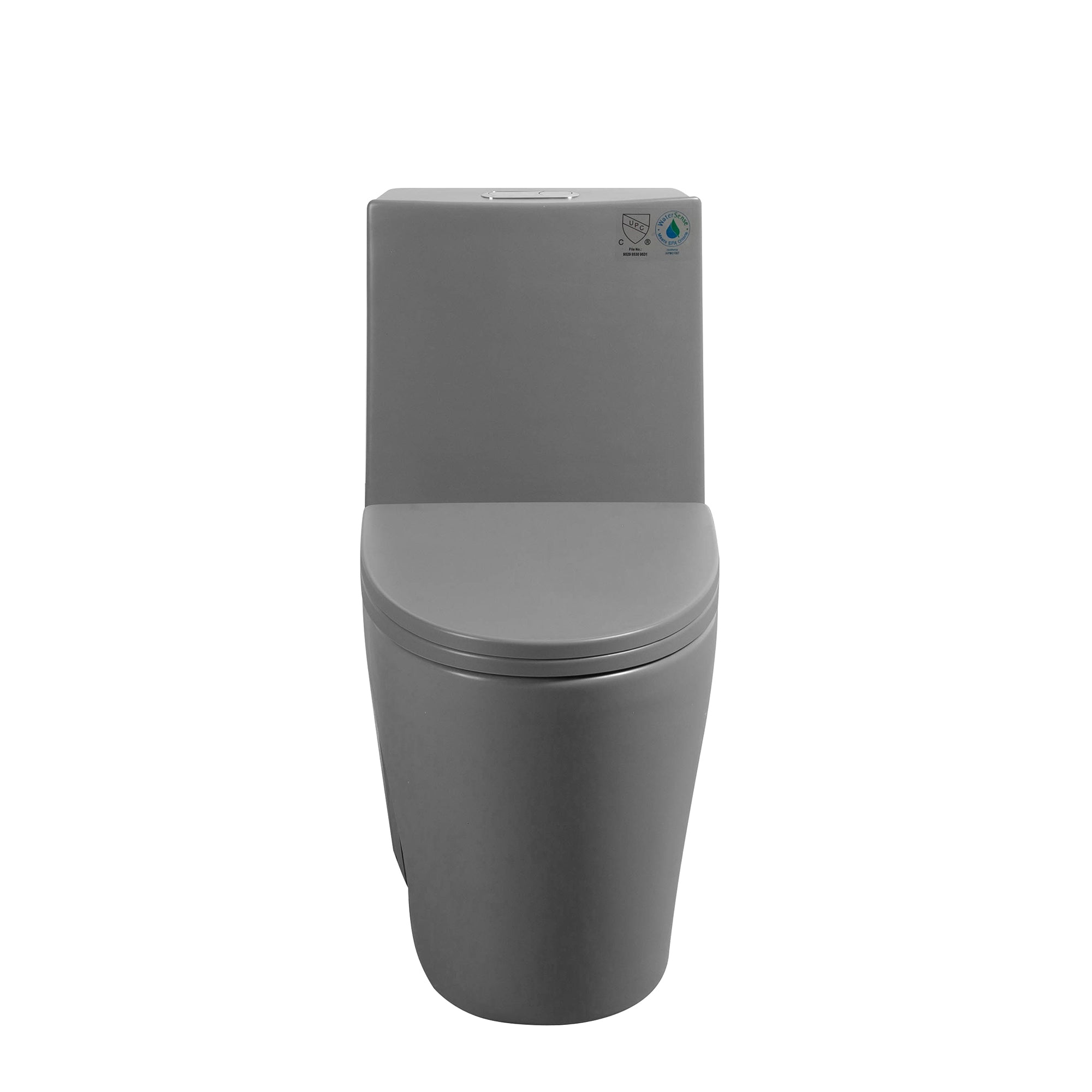 15 5/8 Inch One-piece 1.1/1.6 GPF Dual Flush Elongated Toilet with Soft-Close Seat