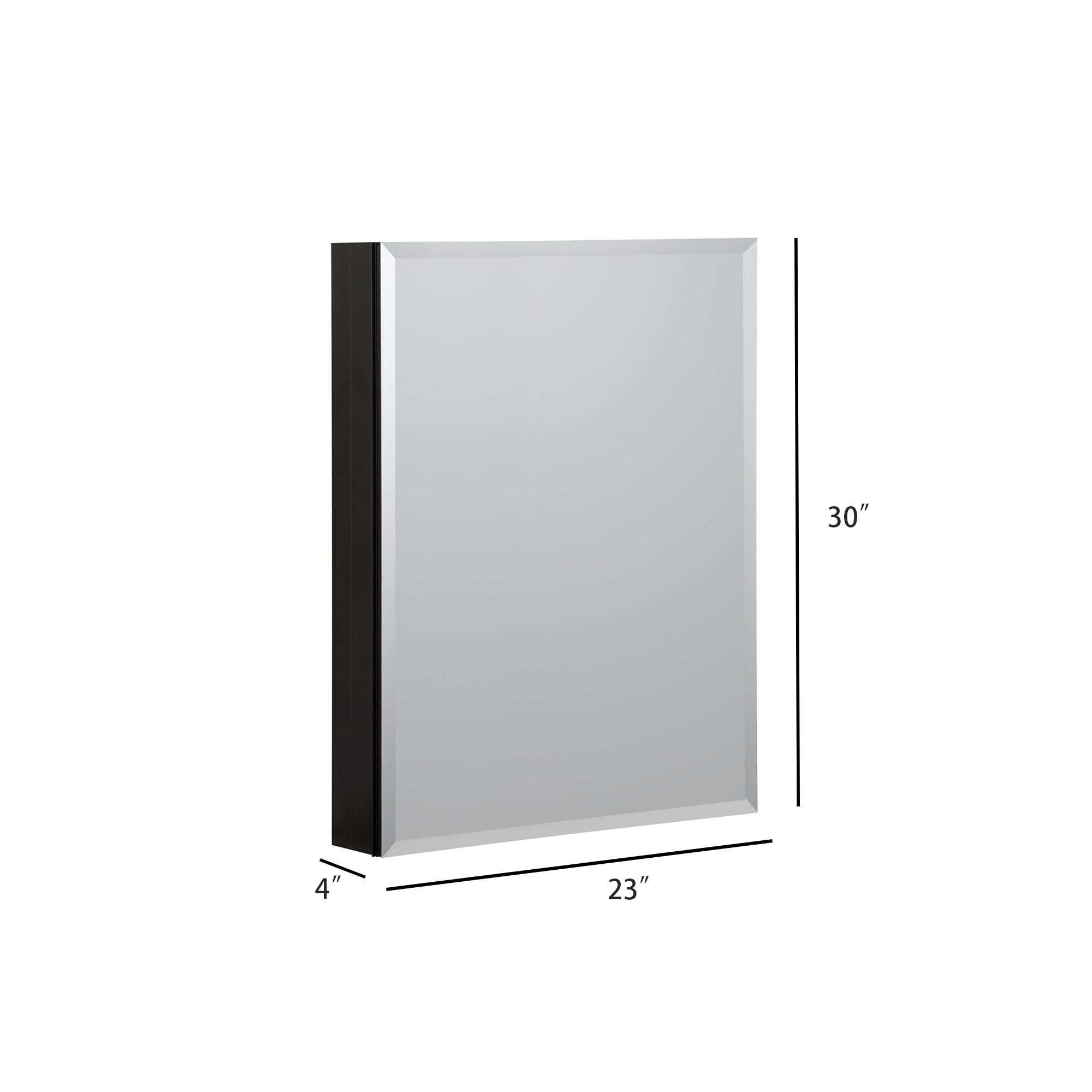 Surface Mount  Rectangular Aluminum Framed Medicine Cabinet with Mirror and Shelves