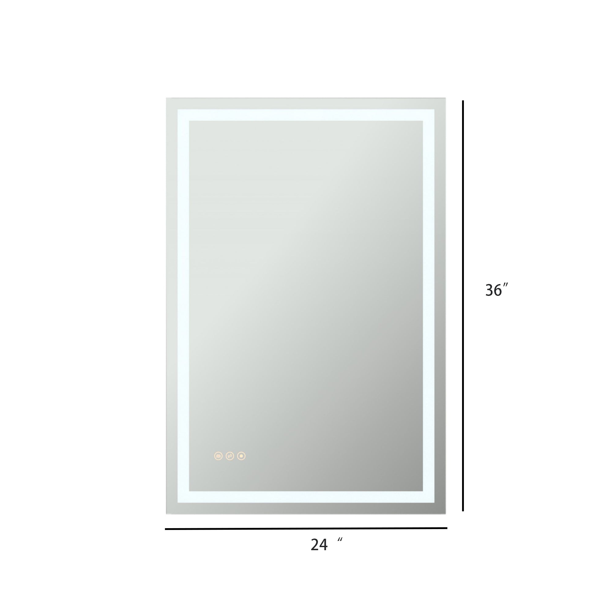 Rectangular Frameless Dimmable Anti-Fog Wall Mounted LED Bathroom Vanity Mirror