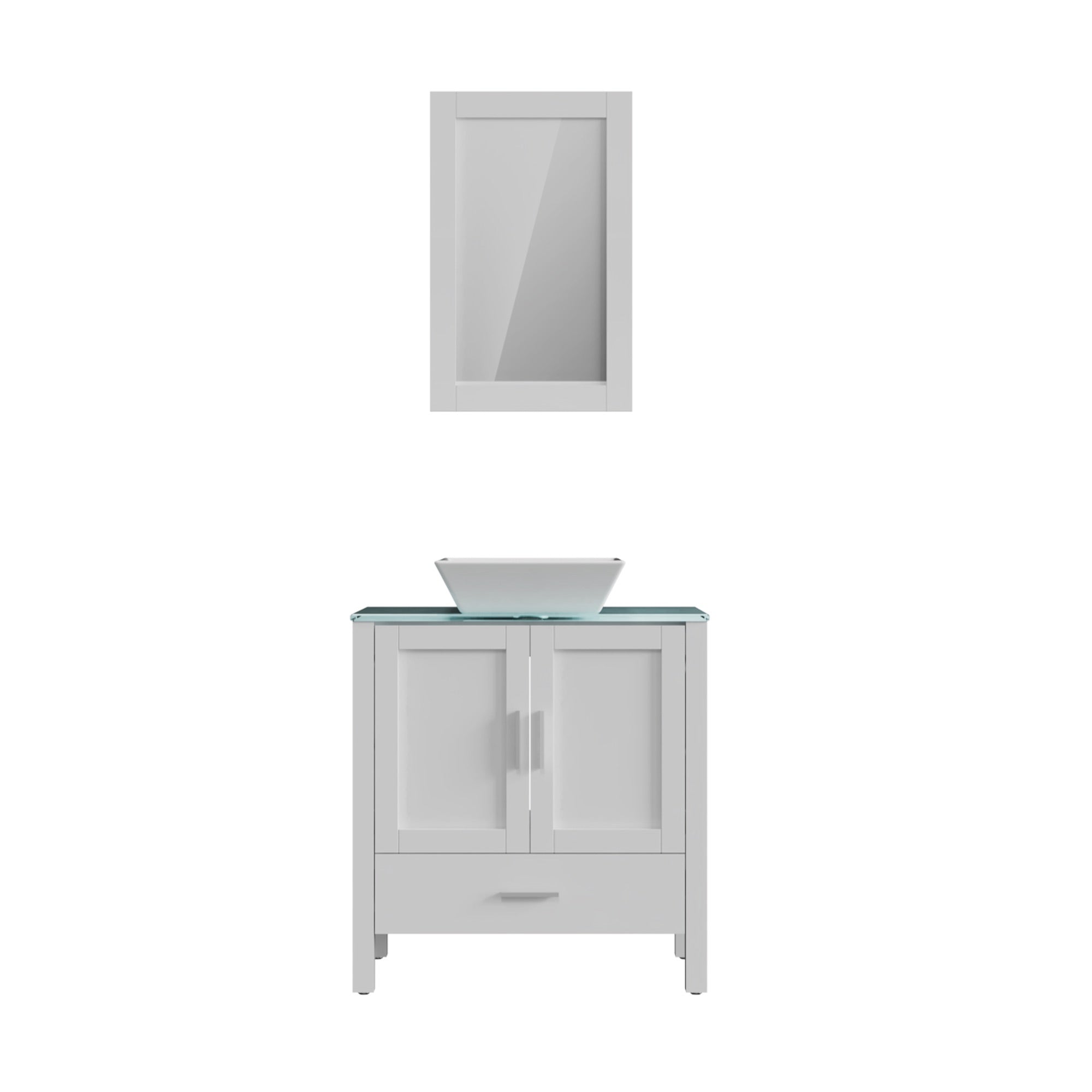 30 inches Freestanding Bathroom Vanity Set with Vessel Ceramic Sink