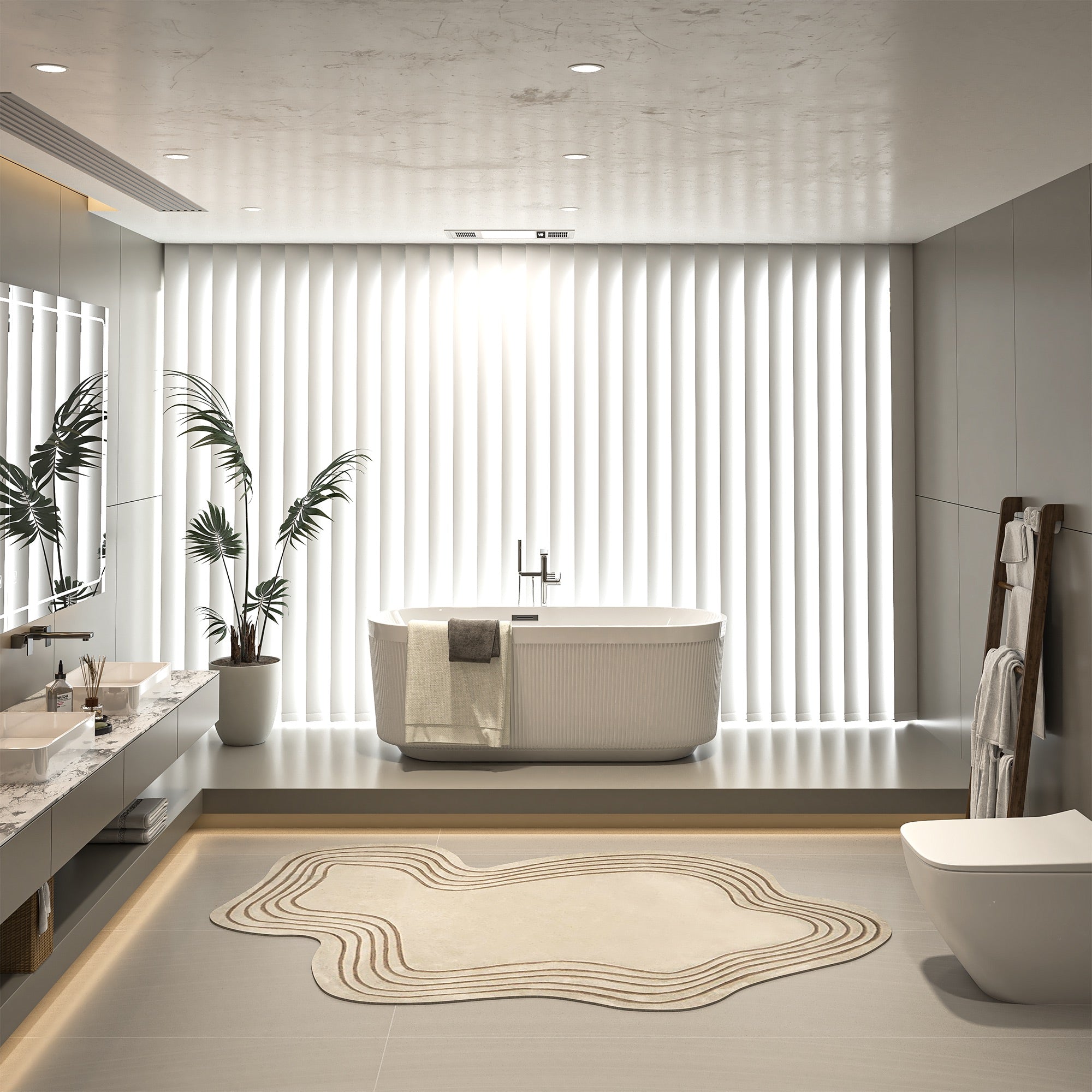 59 in. Acrylic Freestanding Flatbottom Soaking Bathtub