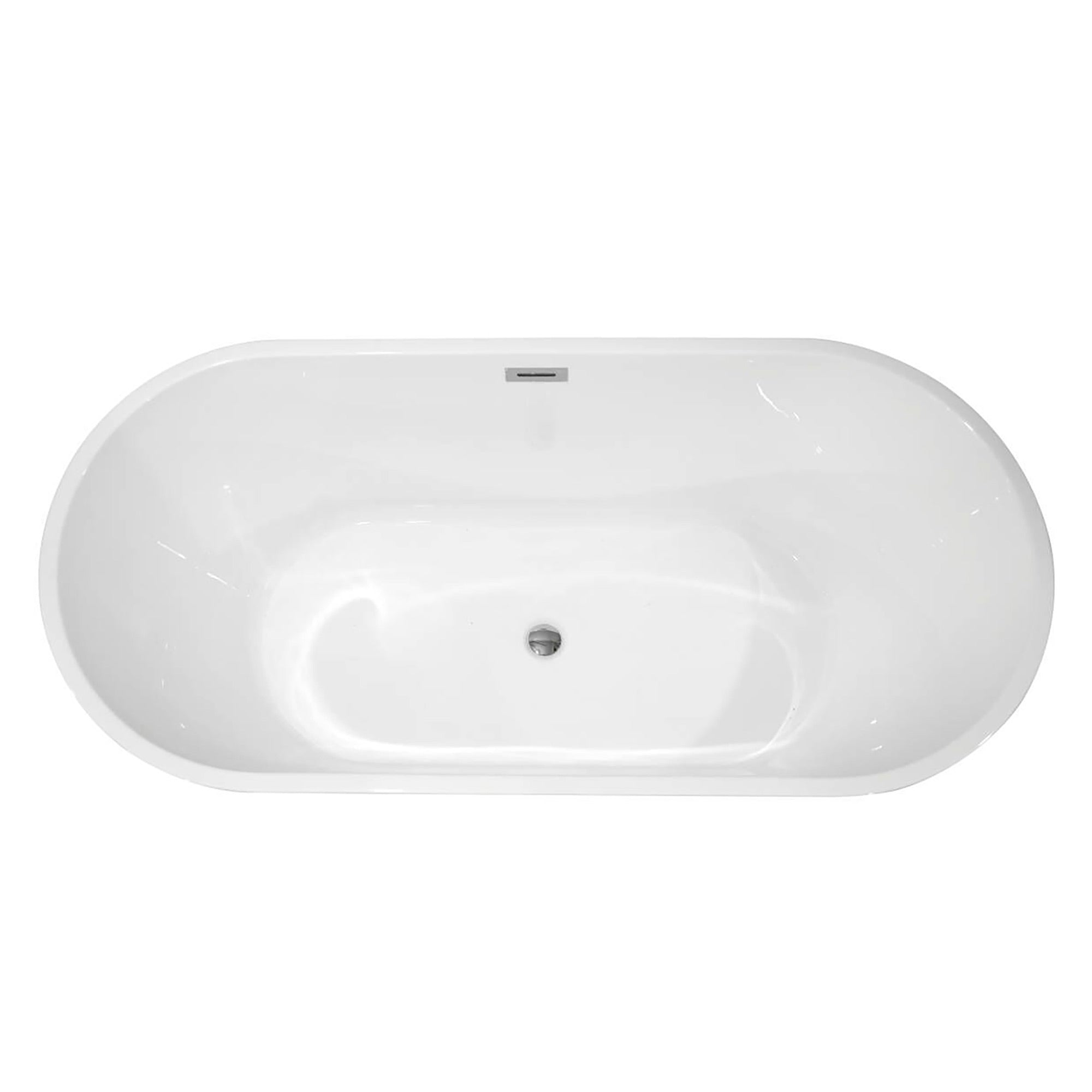 59 in. Acrylic Freestanding Flatbottom Soaking Bathtub