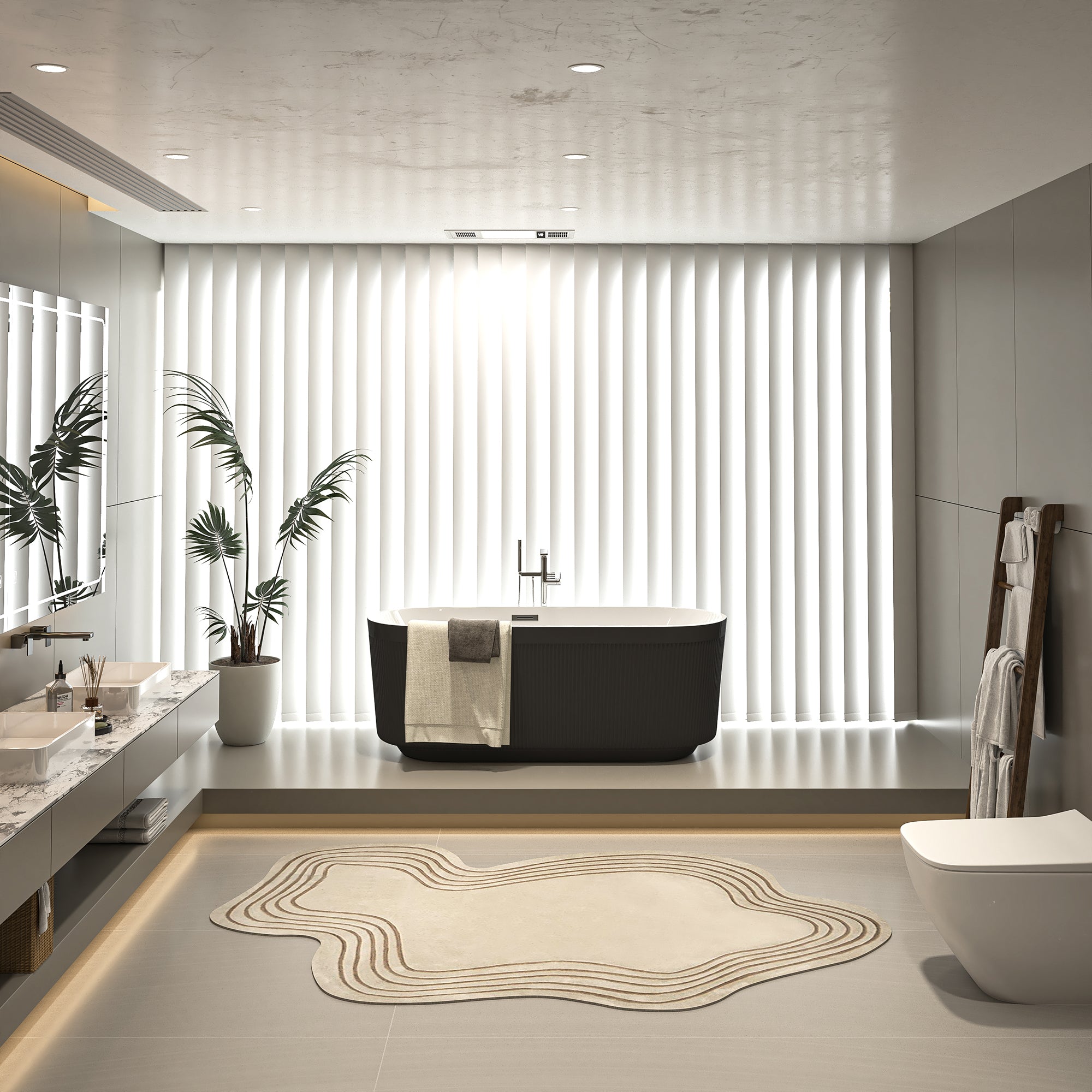 59 in. Acrylic Freestanding Flatbottom Soaking Bathtub