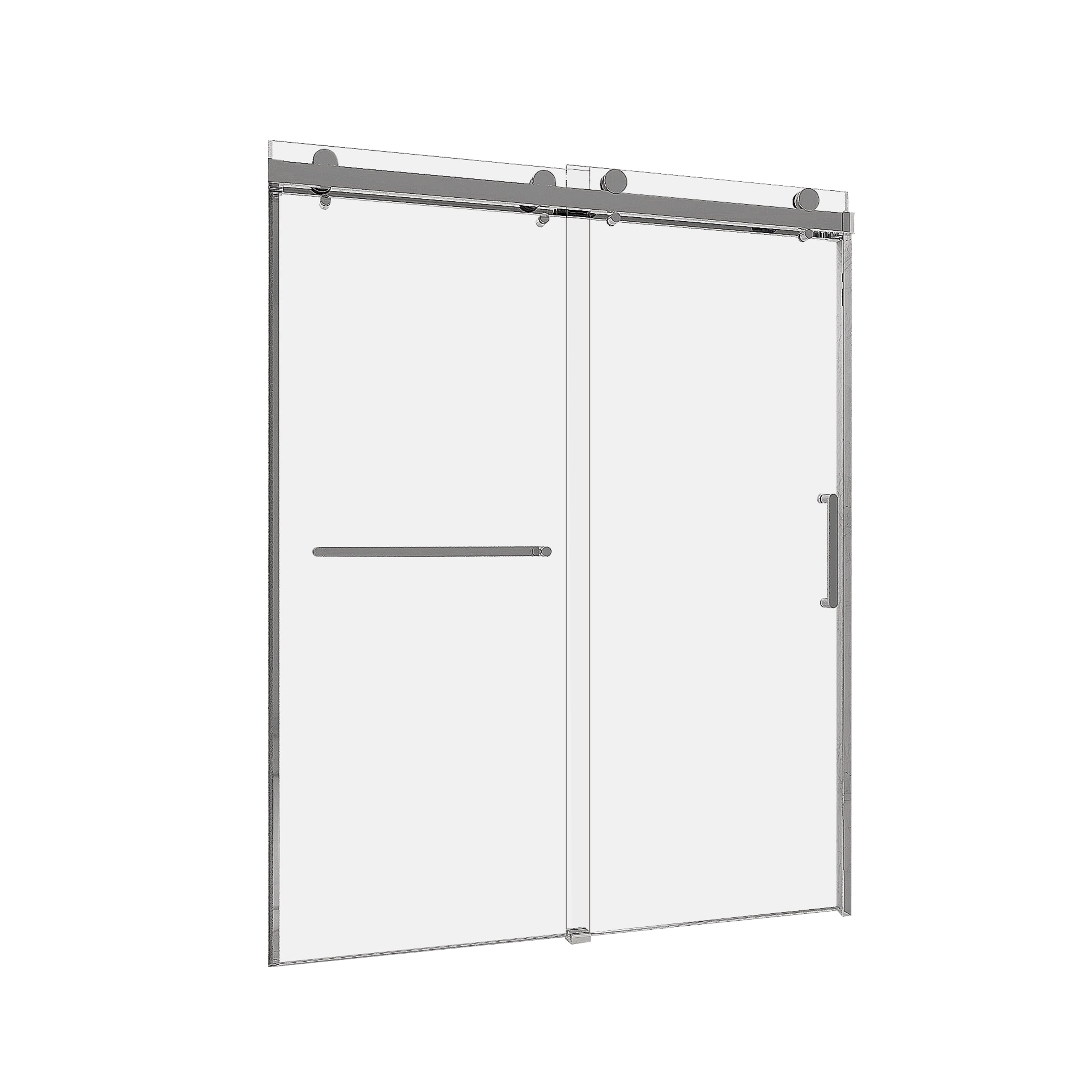 Sliding Frameless Shower Door with Tempered Glass