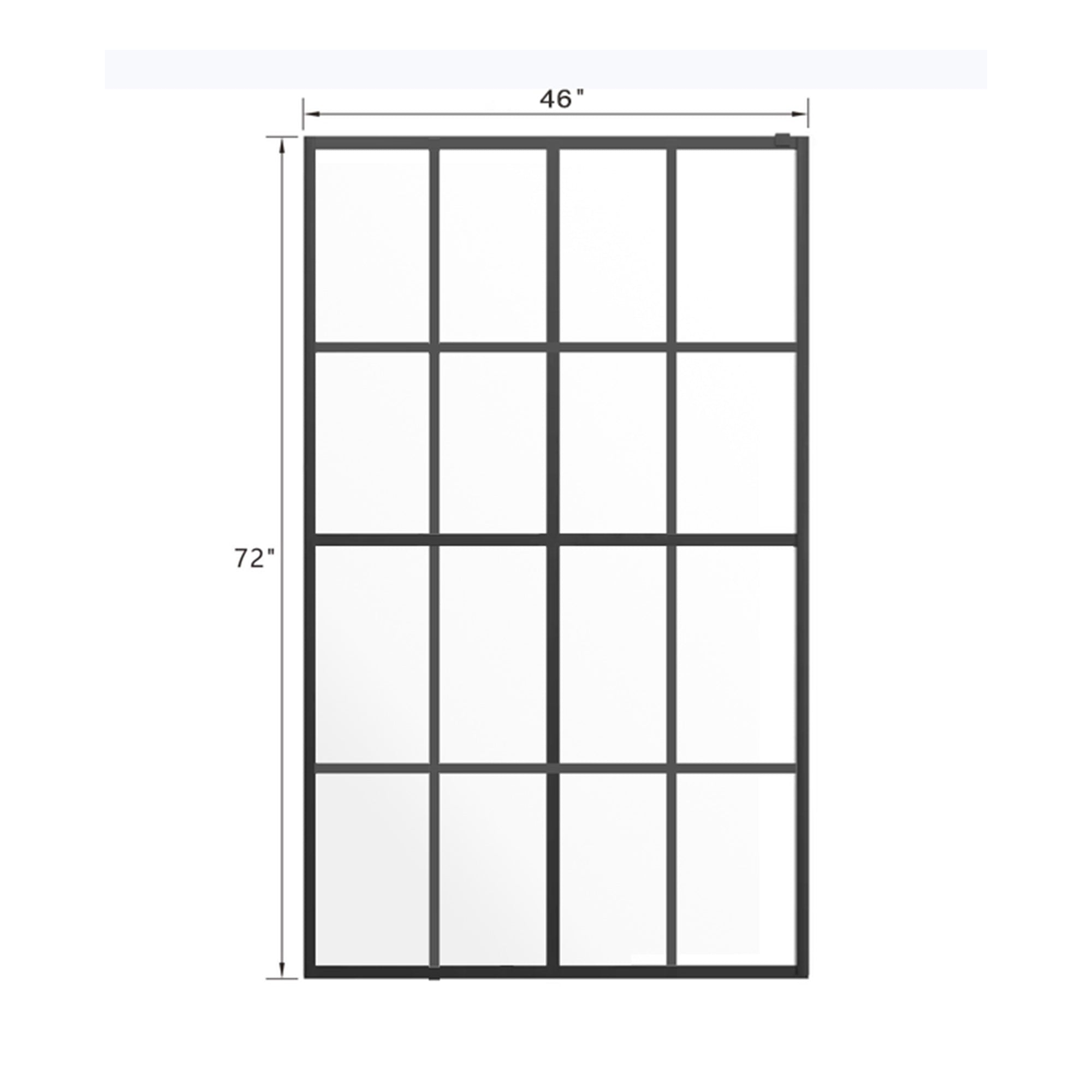 46 in. W x 72 in. H Frameless Fixed Shower Screen in Black