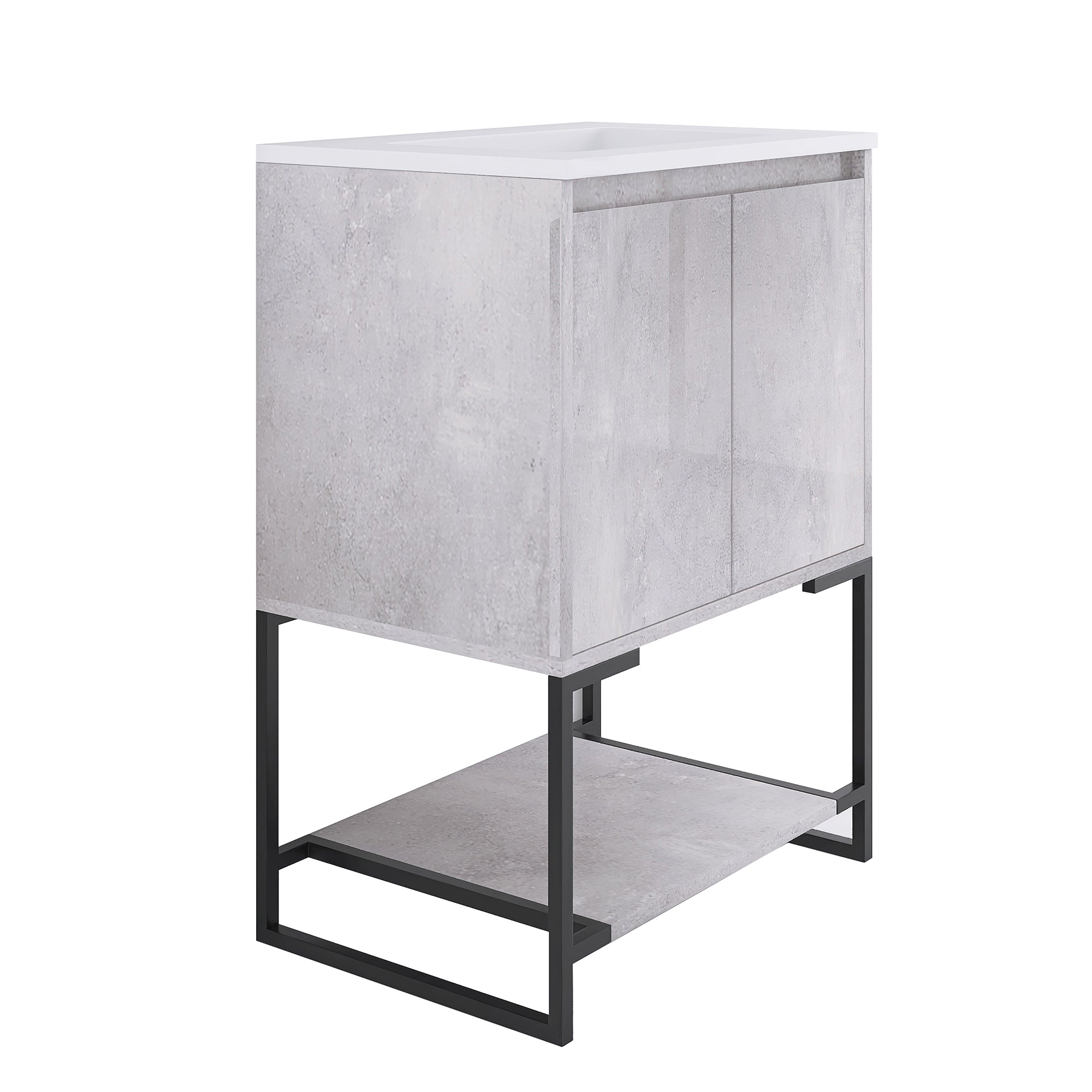 24 in. Freestanding Bathroom Vanity Set with Integrated Sink