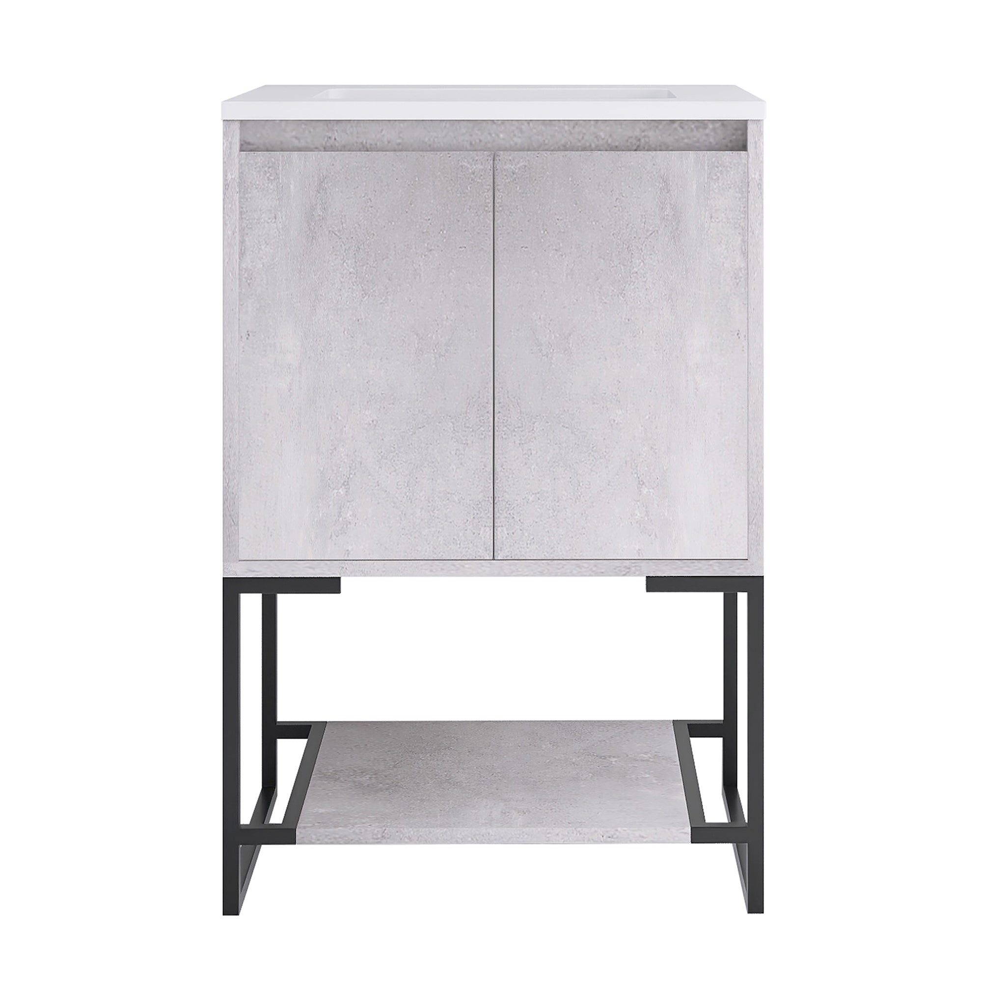 24 in. Freestanding Bathroom Vanity Set with Integrated Sink