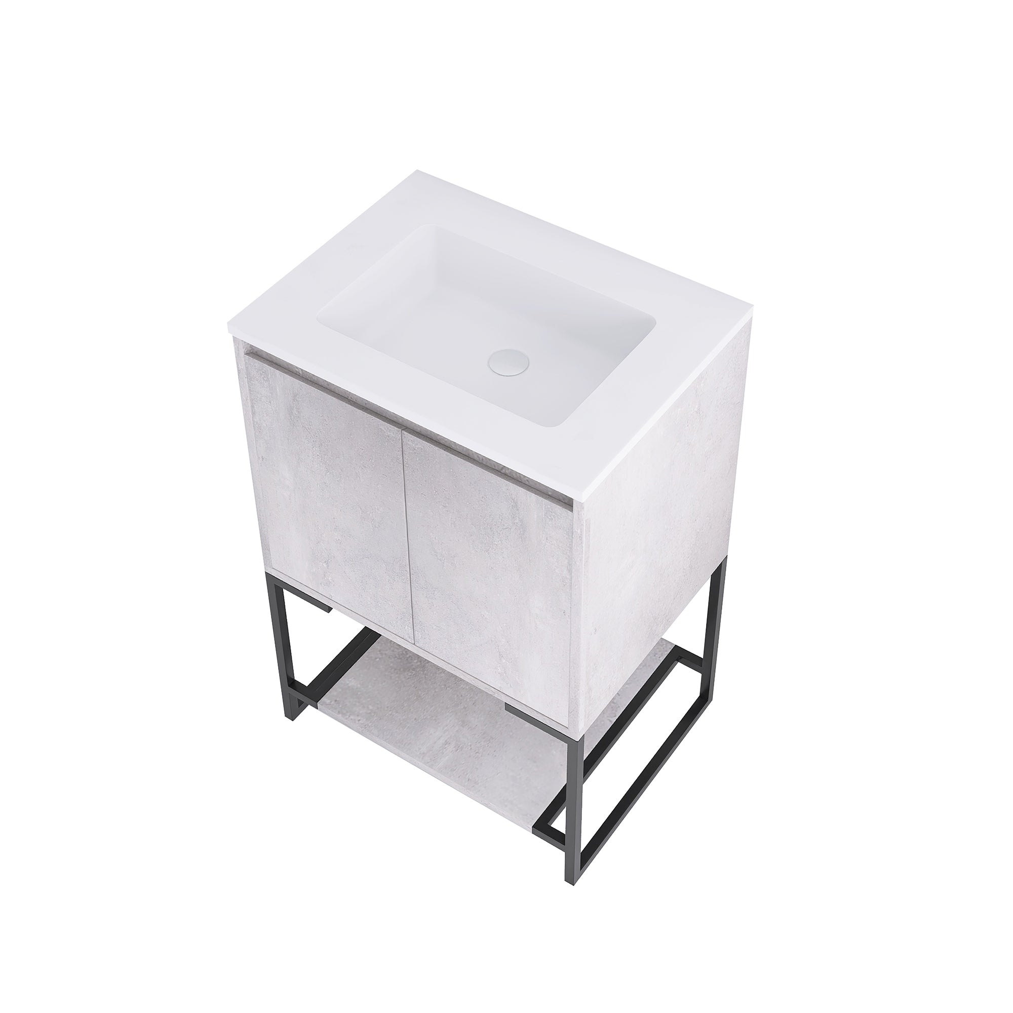 24 in. Freestanding Bathroom Vanity Set with Integrated Sink