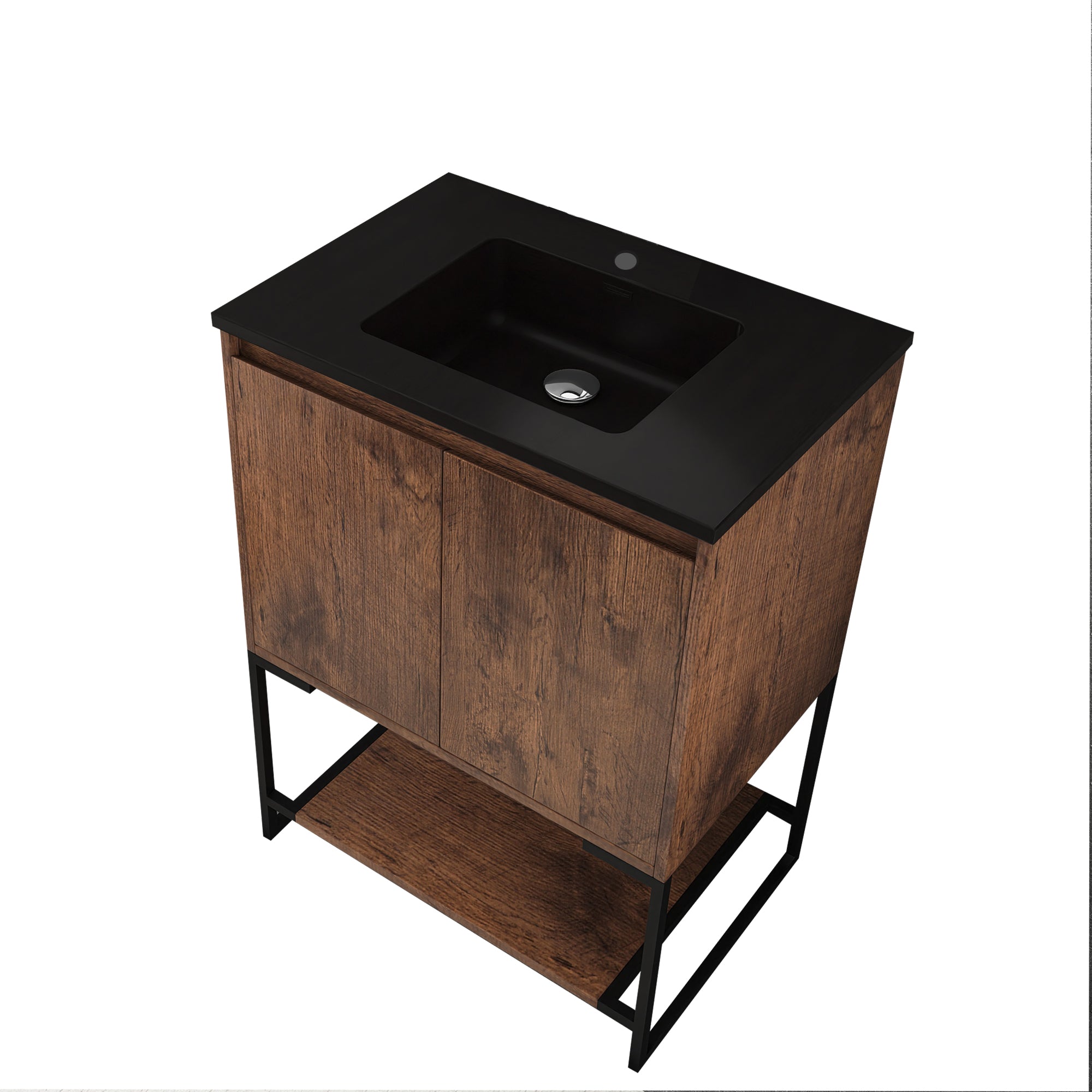 24 in. RW-B Freestanding Bathroom Vanity Set with Integrated Sink