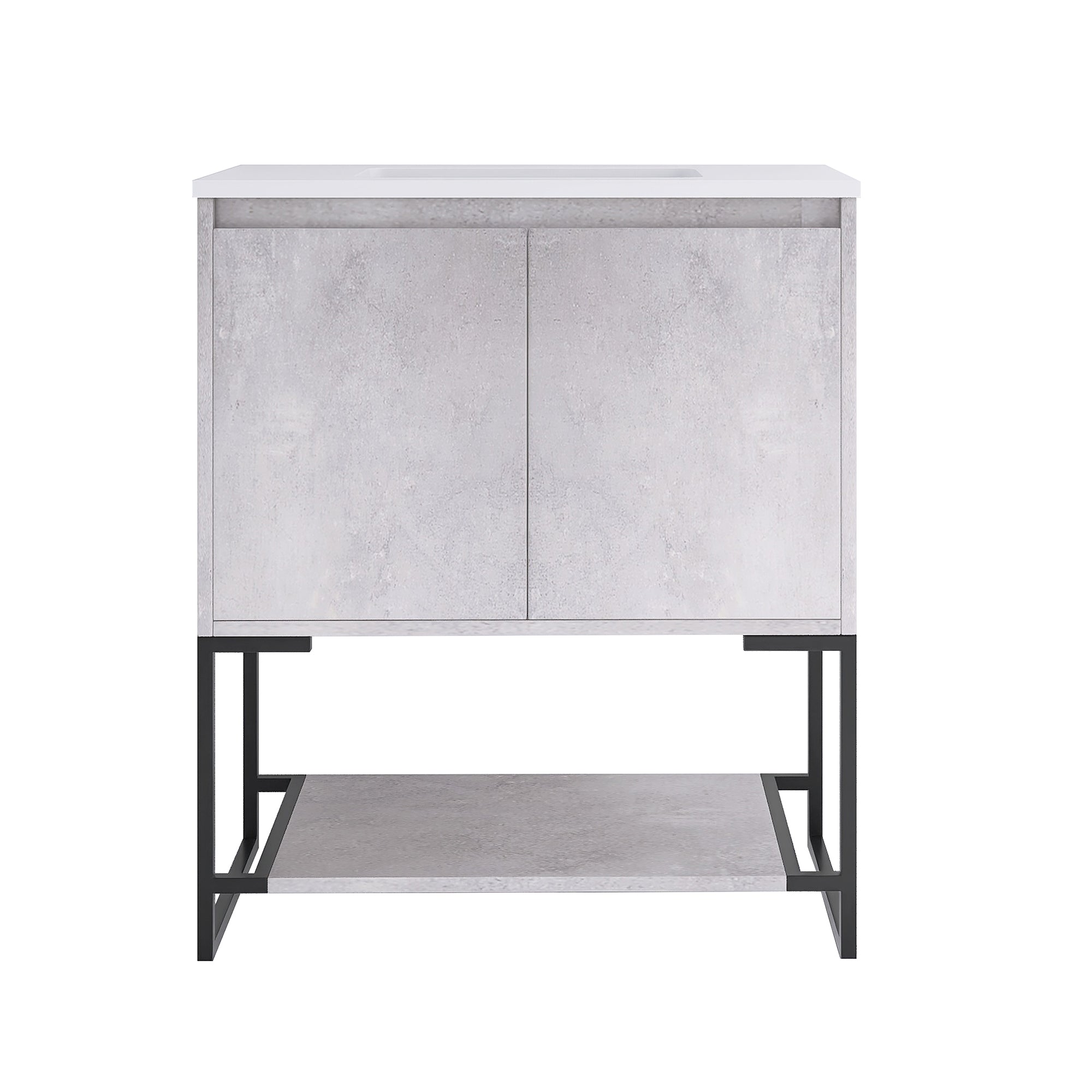 30 in. CG-W Freestanding Bathroom Vanity Set with Integrated Sink