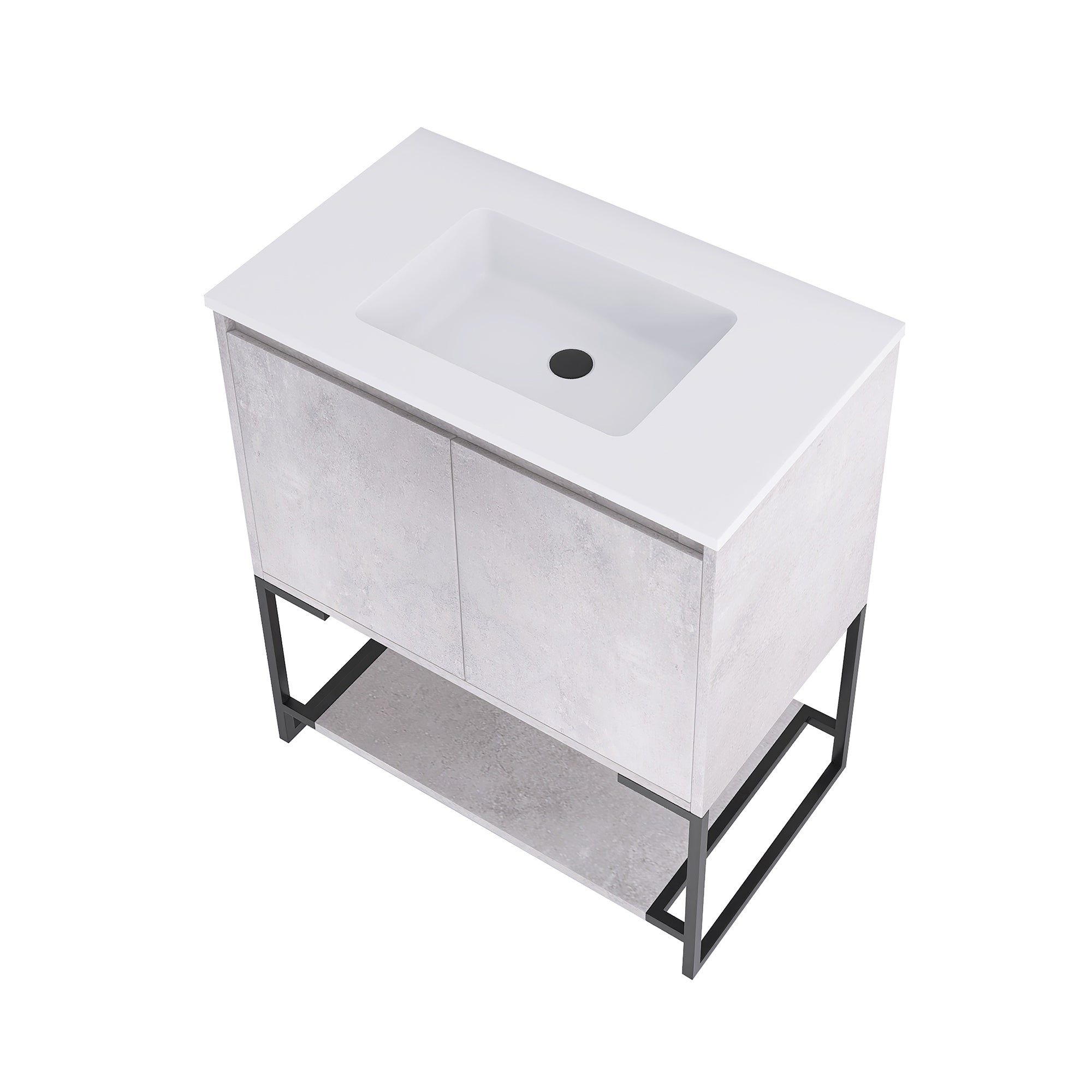 30 in. CG-W Freestanding Bathroom Vanity Set with Integrated Sink