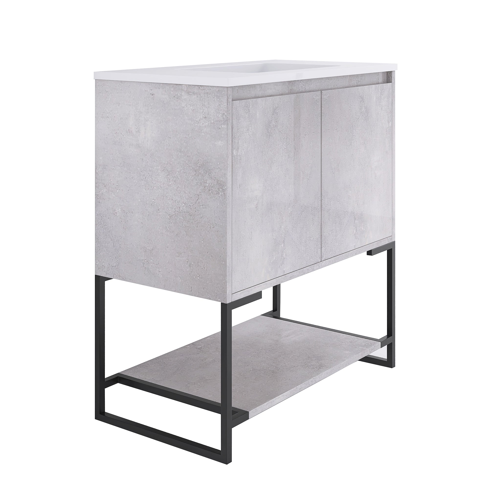 30 in. CG-W Freestanding Bathroom Vanity Set with Integrated Sink
