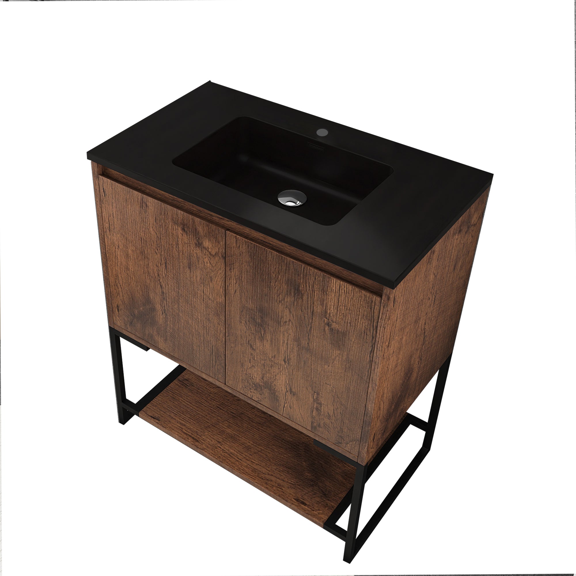 30 in. RW-B Freestanding Bathroom Vanity Set with Integrated Sink
