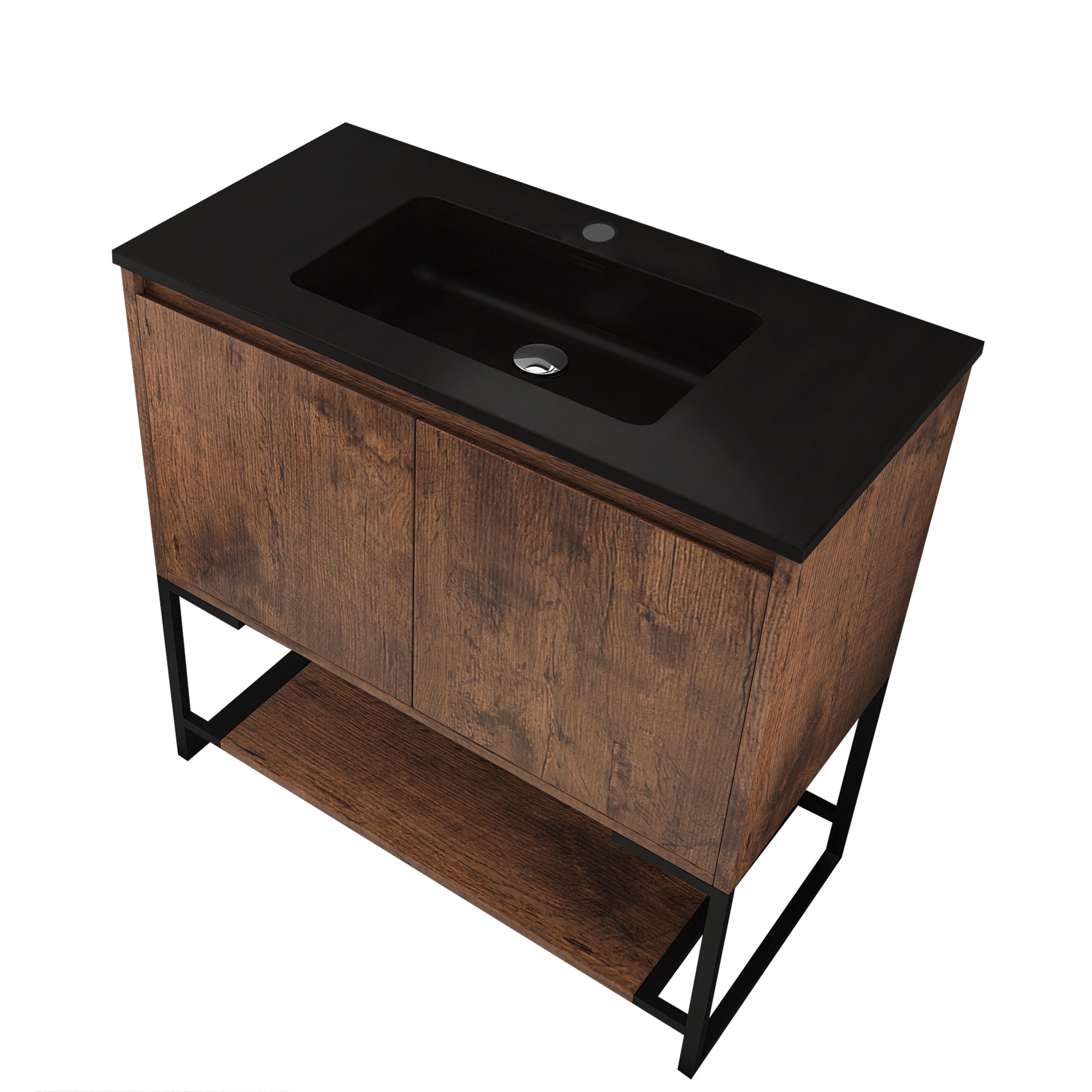 36 in. RW-B Freestanding Bathroom Vanity Set with Integrated Sink