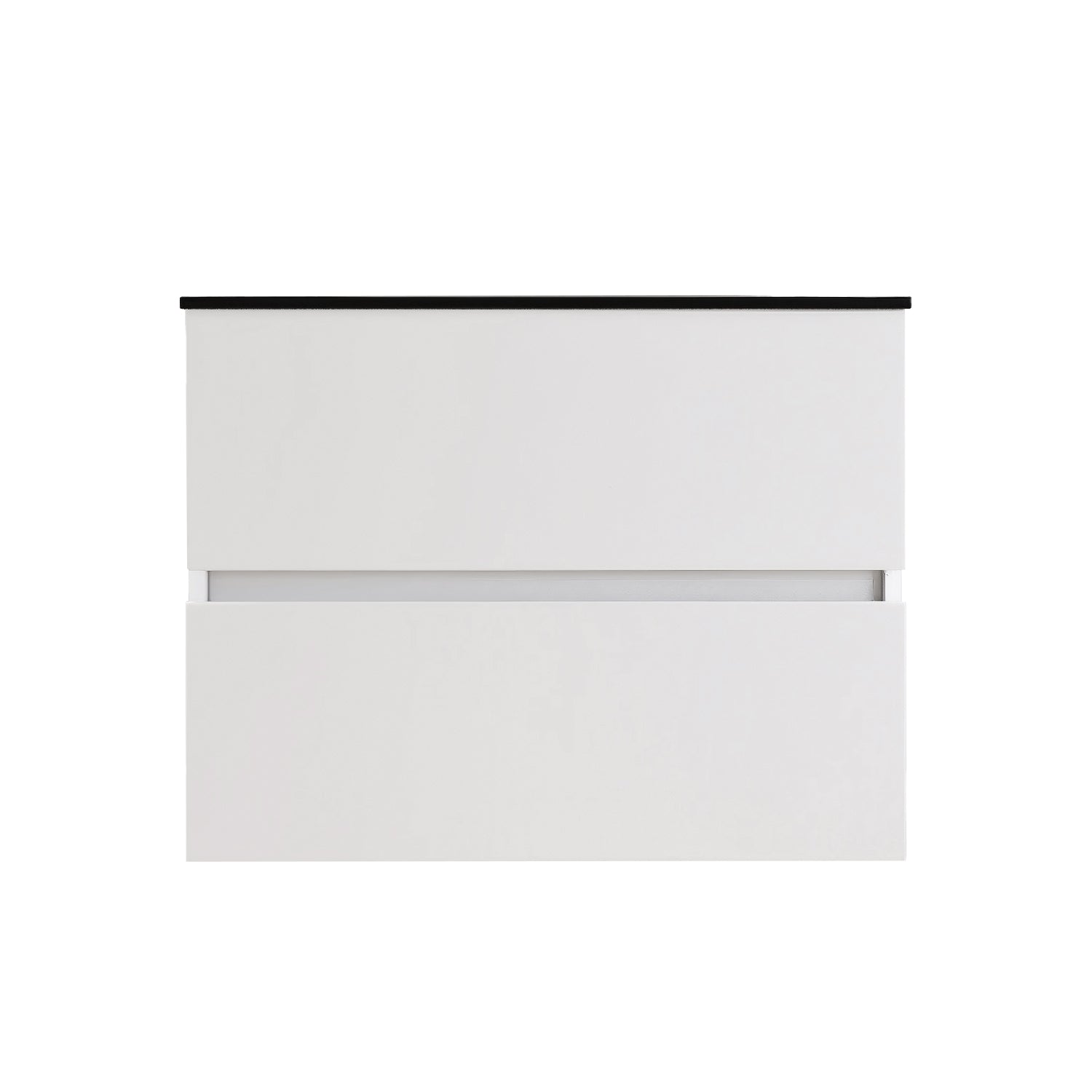 26 in. Wall-Mounted Bathroom Vanity Set in White with Black Quartz Top and Integrated Sink