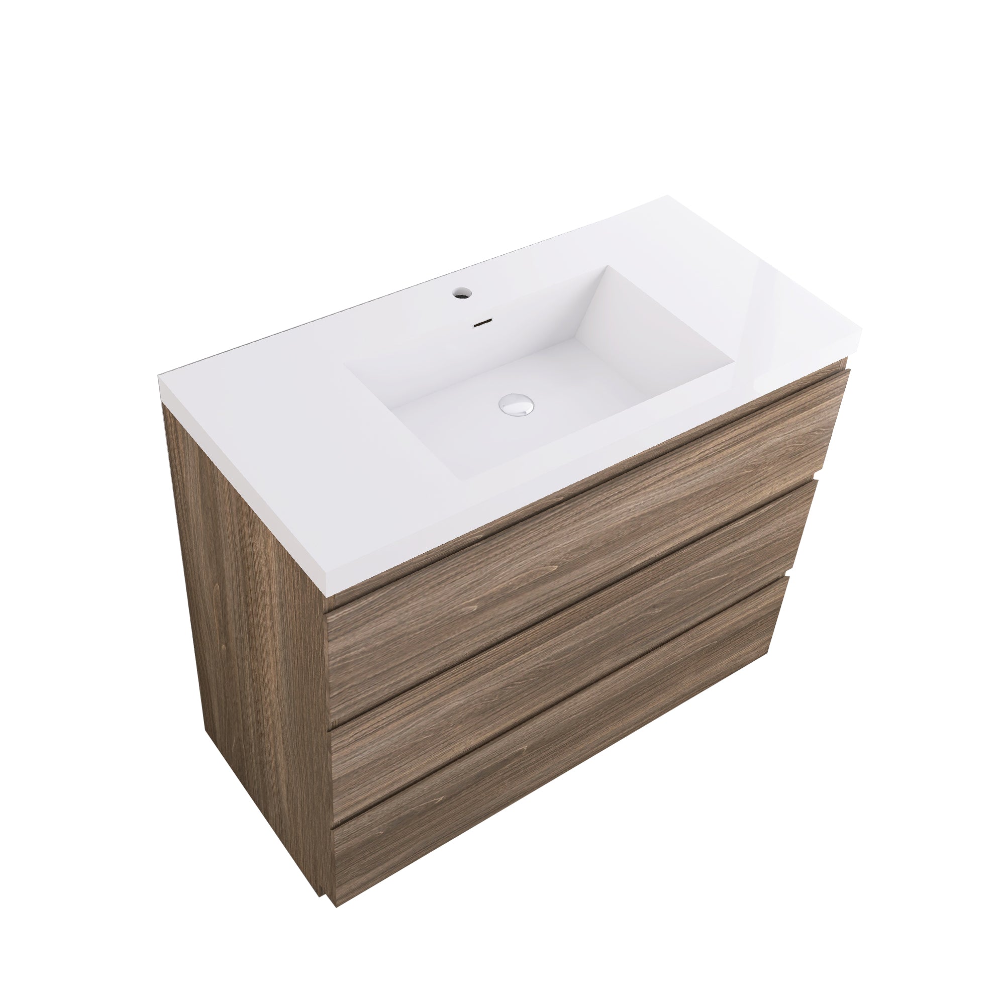 42 in. Freestanding Bath Vanity with White Cultured Marble Top