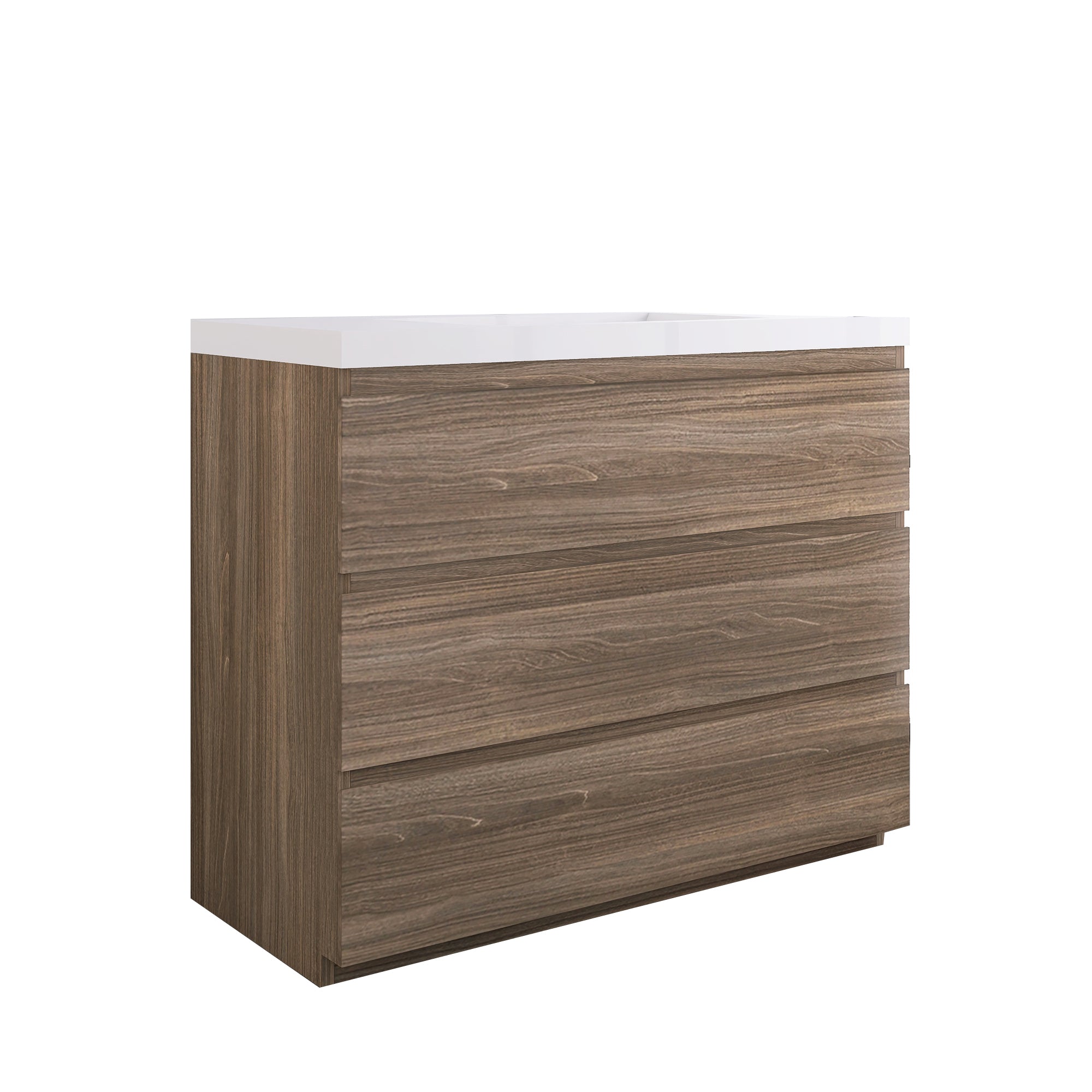 42 in. Freestanding Bath Vanity with White Cultured Marble Top
