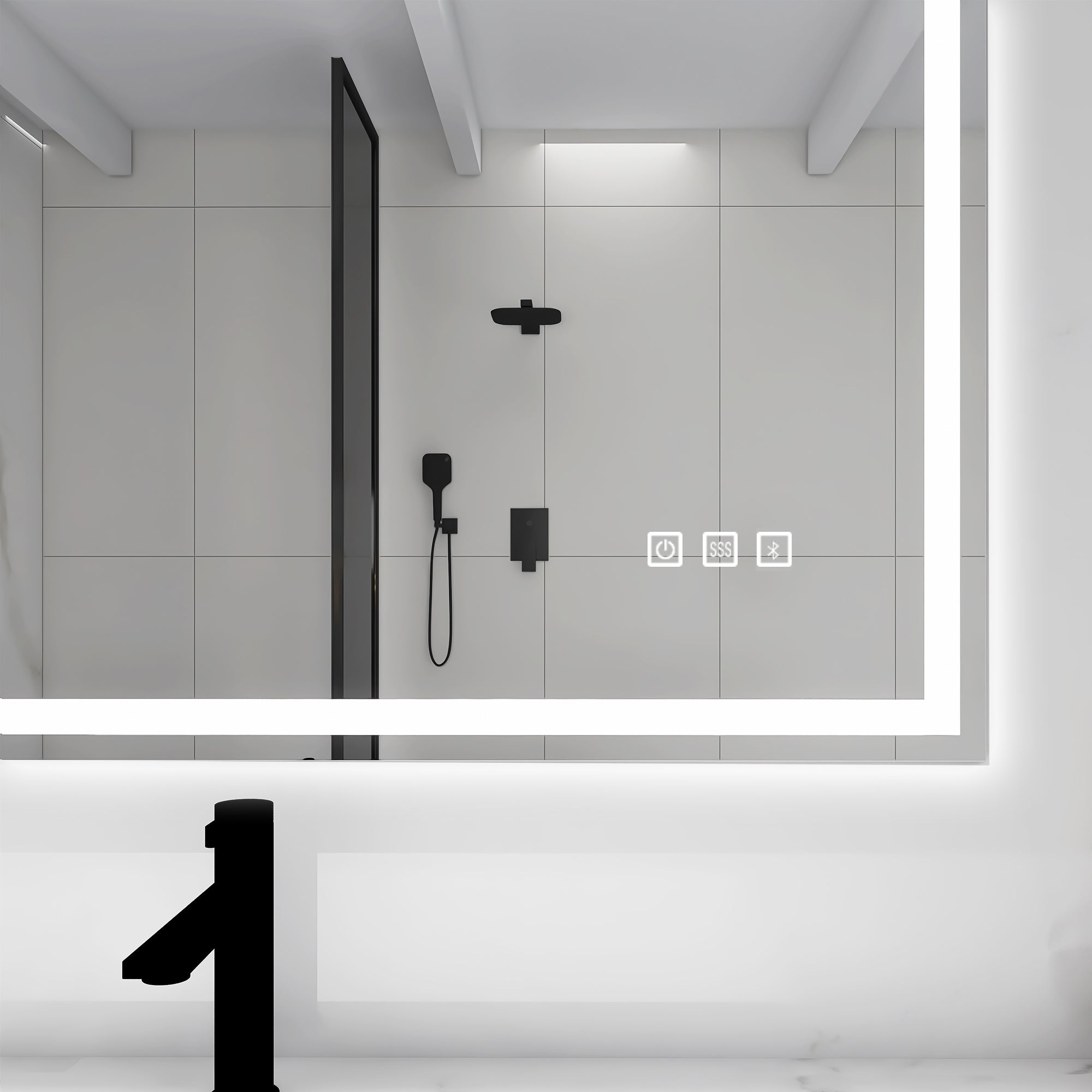 3015-2840 Rectangular Frameless Anti-Fog Multi-functional Wall-Mount LED Bathroom Vanity Mirror