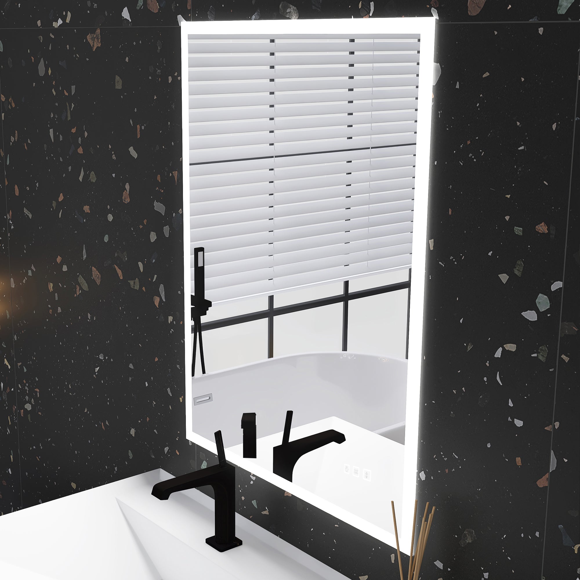 24x32 in. Rectangular Frameless Anti-Fog Wall Mounted Dimmable LED Bathroom Vanity Mirror