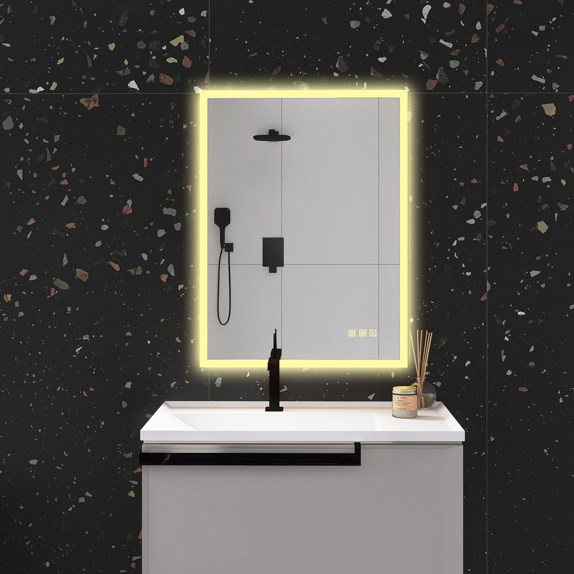 24x32 in. Rectangular Frameless Anti-Fog Wall Mounted Dimmable LED Bathroom Vanity Mirror