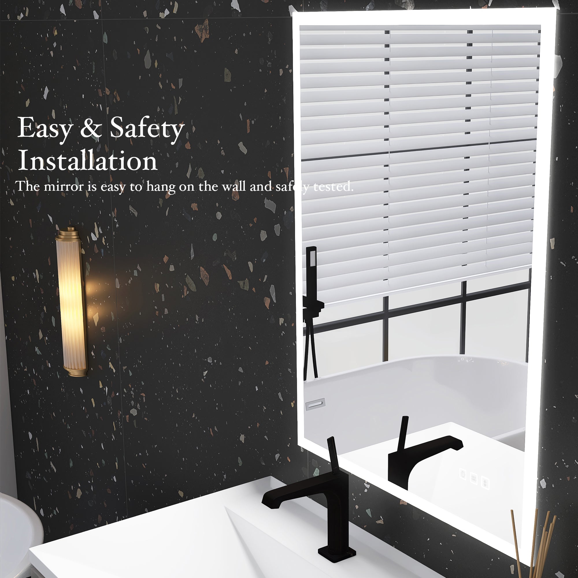 24x32 in. Rectangular Frameless Anti-Fog Wall Mounted Dimmable LED Bathroom Vanity Mirror