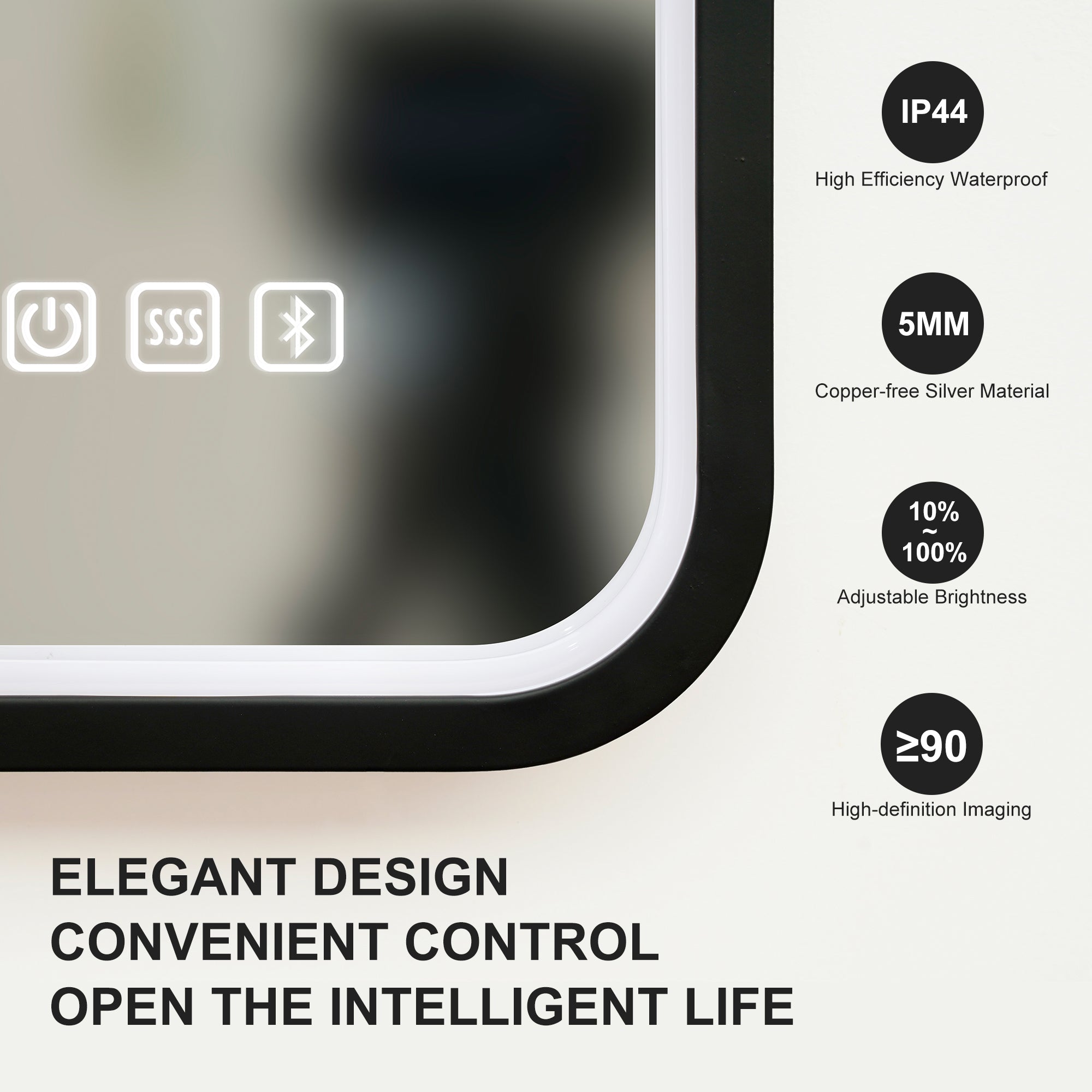 Rectangular Framed Multi-functional Wall Mounted LED Bathroom Vanity Mirror