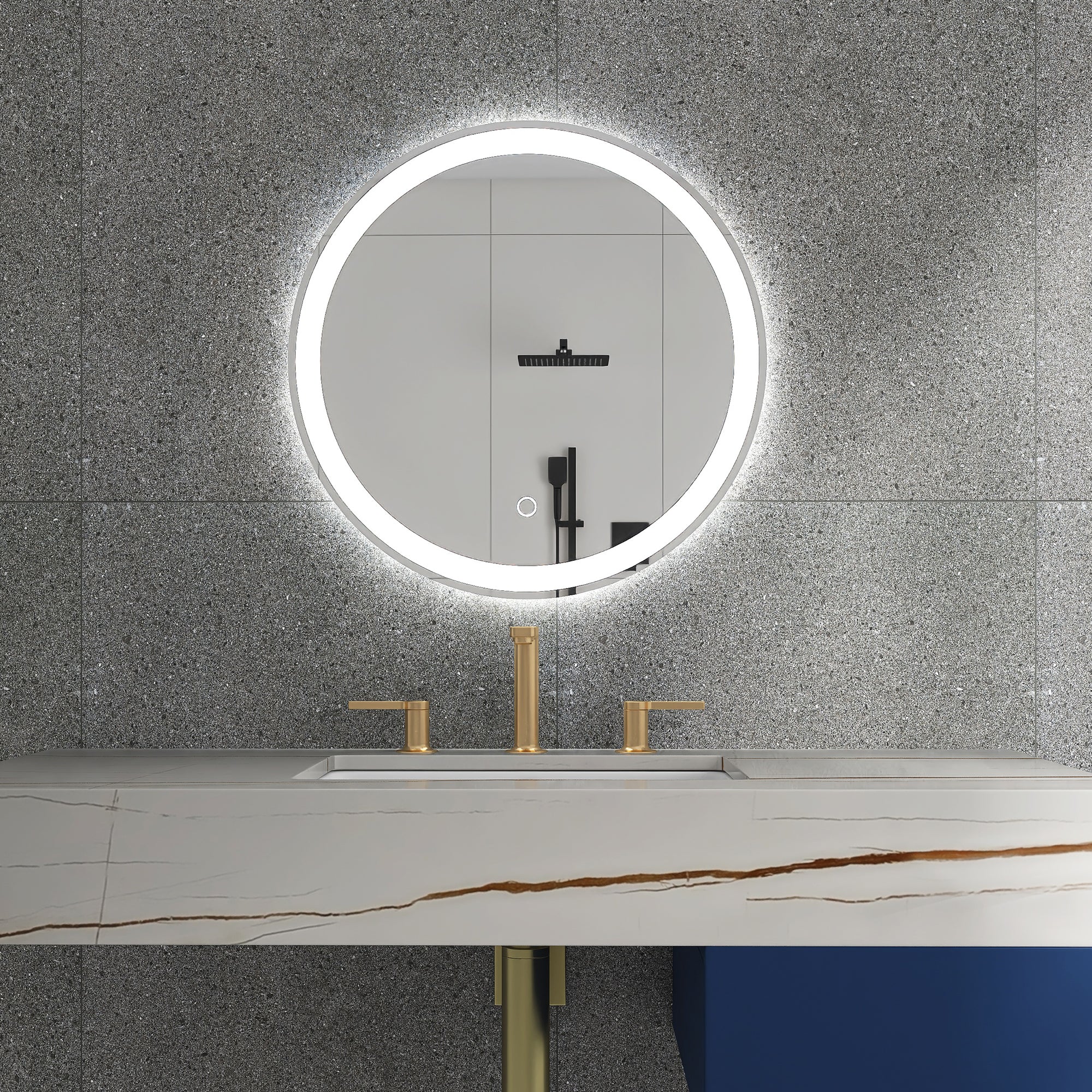24 in. Round Frameless Anti-Fog Wall-Mount LED Bathroom Vanity Mirror