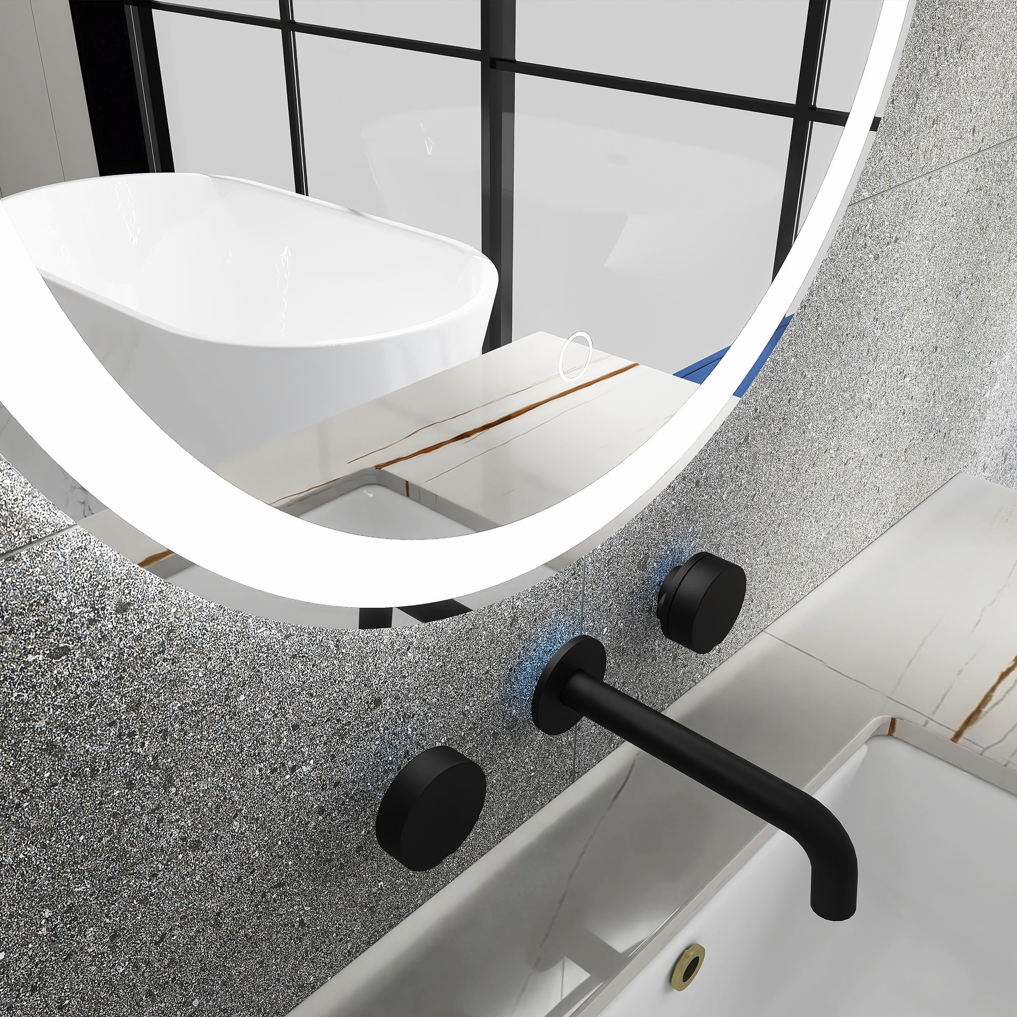 24 in. Round Frameless Anti-Fog Wall-Mount LED Bathroom Vanity Mirror