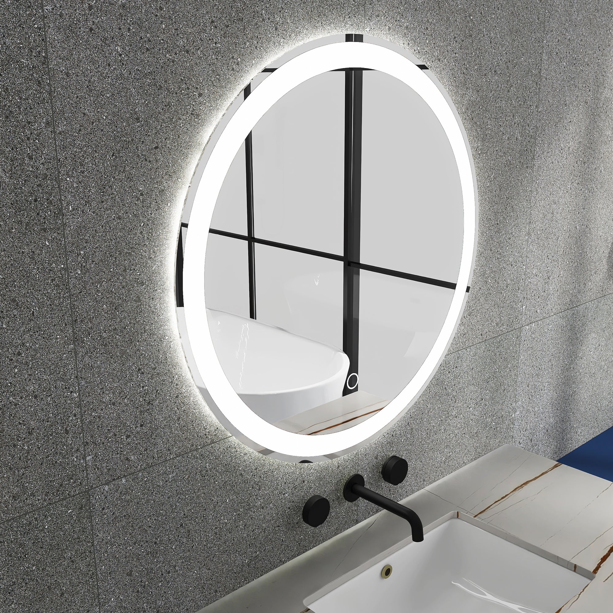 32 in. Round Frameless Anti-Fog Wall-Mount LED Bathroom Vanity Mirror