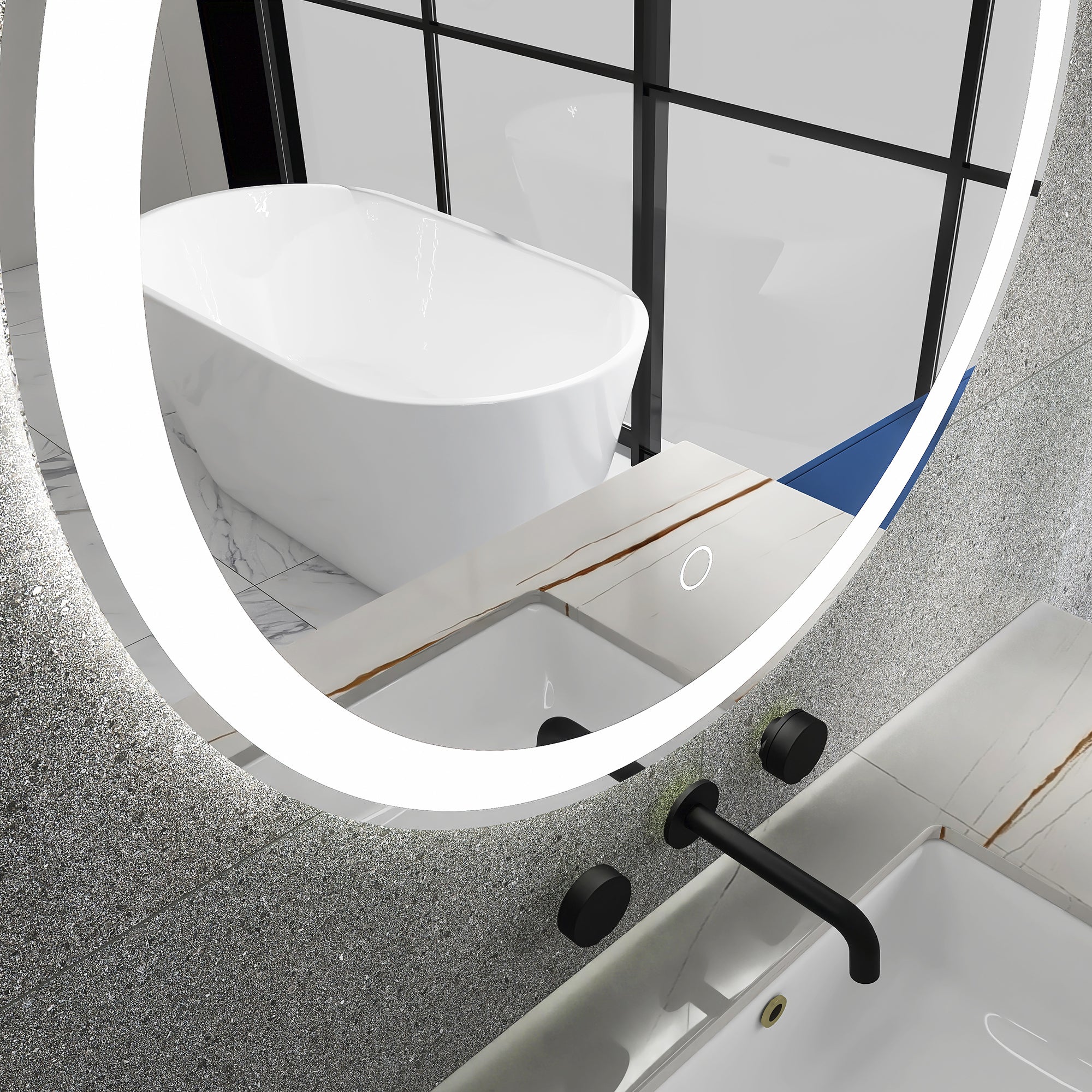 32 in. Round Frameless Anti-Fog Wall-Mount LED Bathroom Vanity Mirror