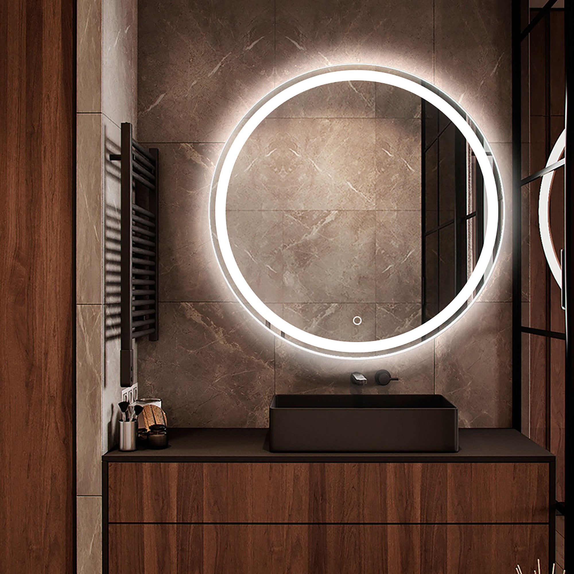 32 in. Round Frameless Anti-Fog Wall-Mount LED Bathroom Vanity Mirror