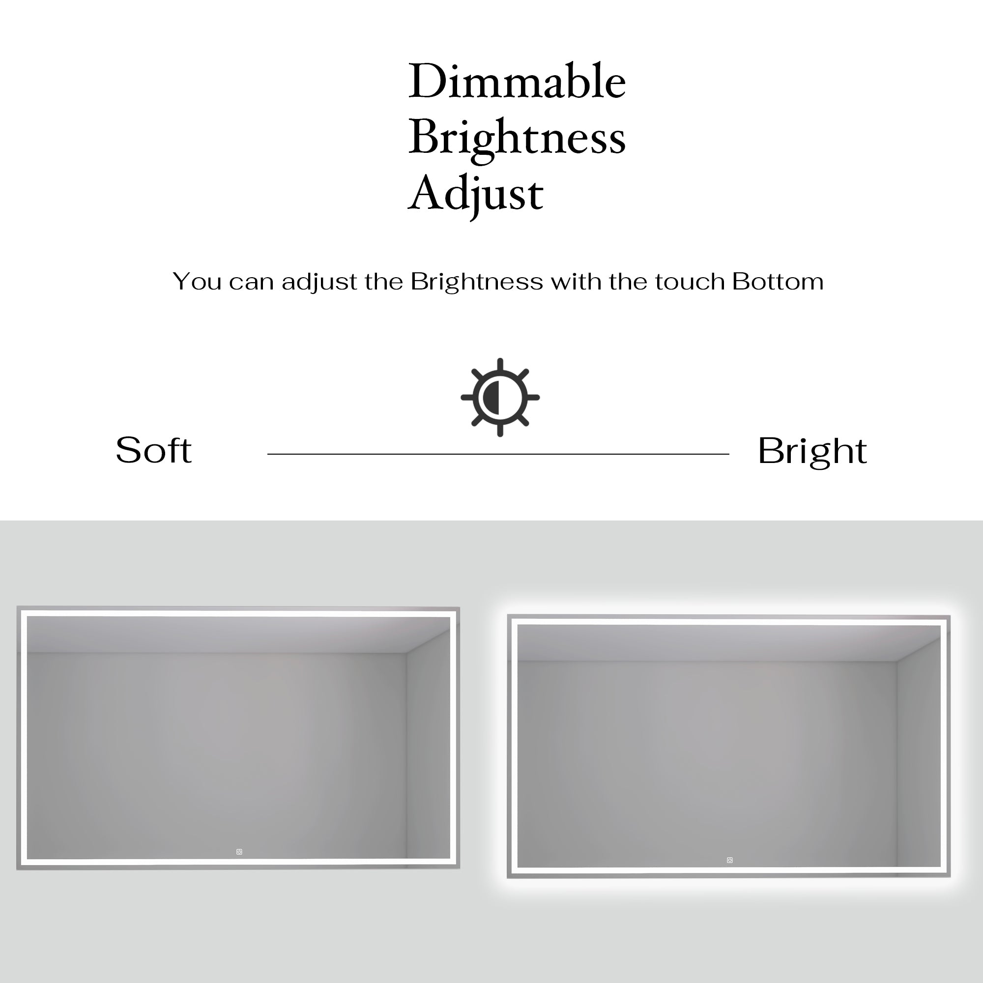 3015-3560 Rectangular Frameless Anti-Fog Multi-functional Wall-Mount LED Bathroom Vanity Mirror