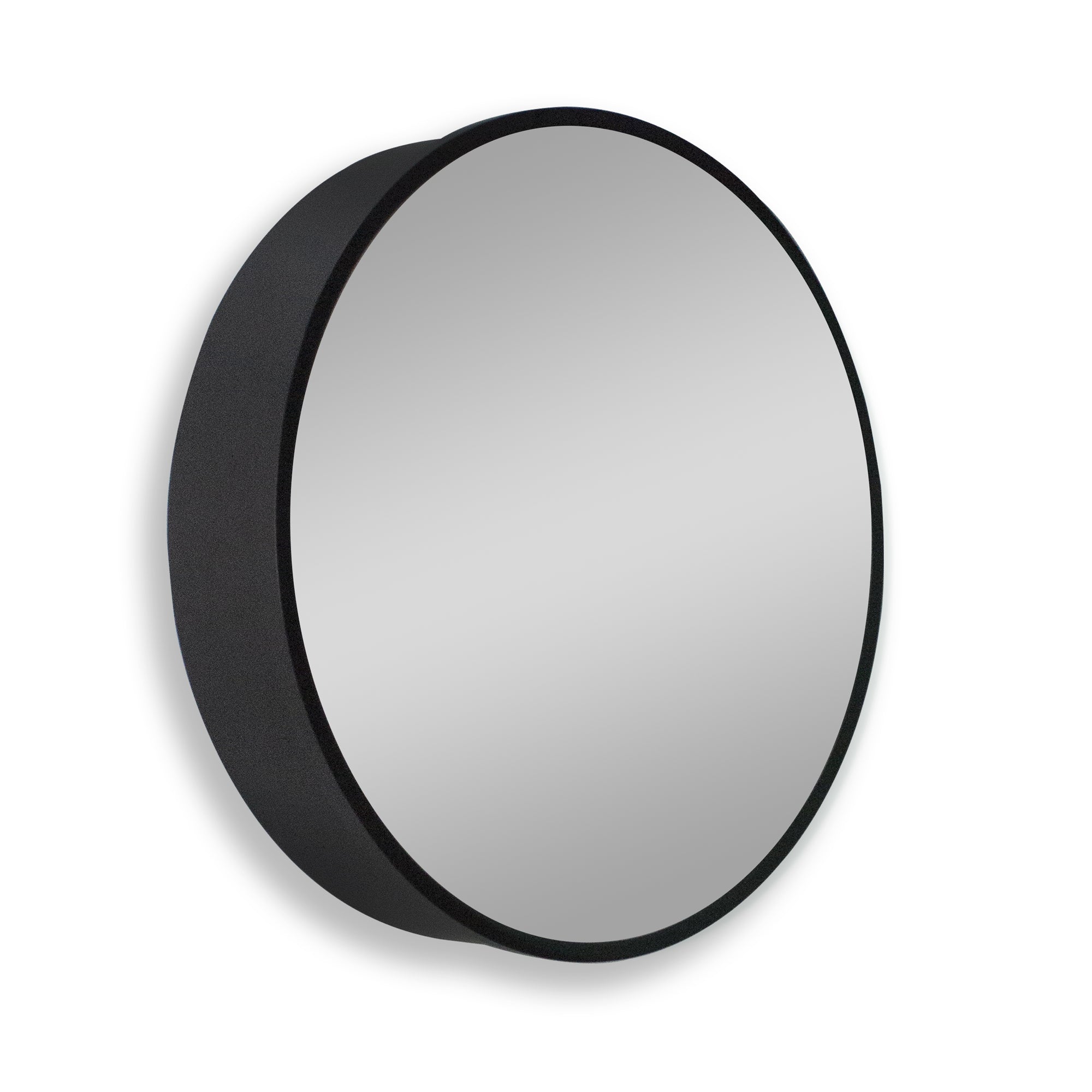 2424 Round Surface Mount Medicine Cabinet with Mirror and Shelves