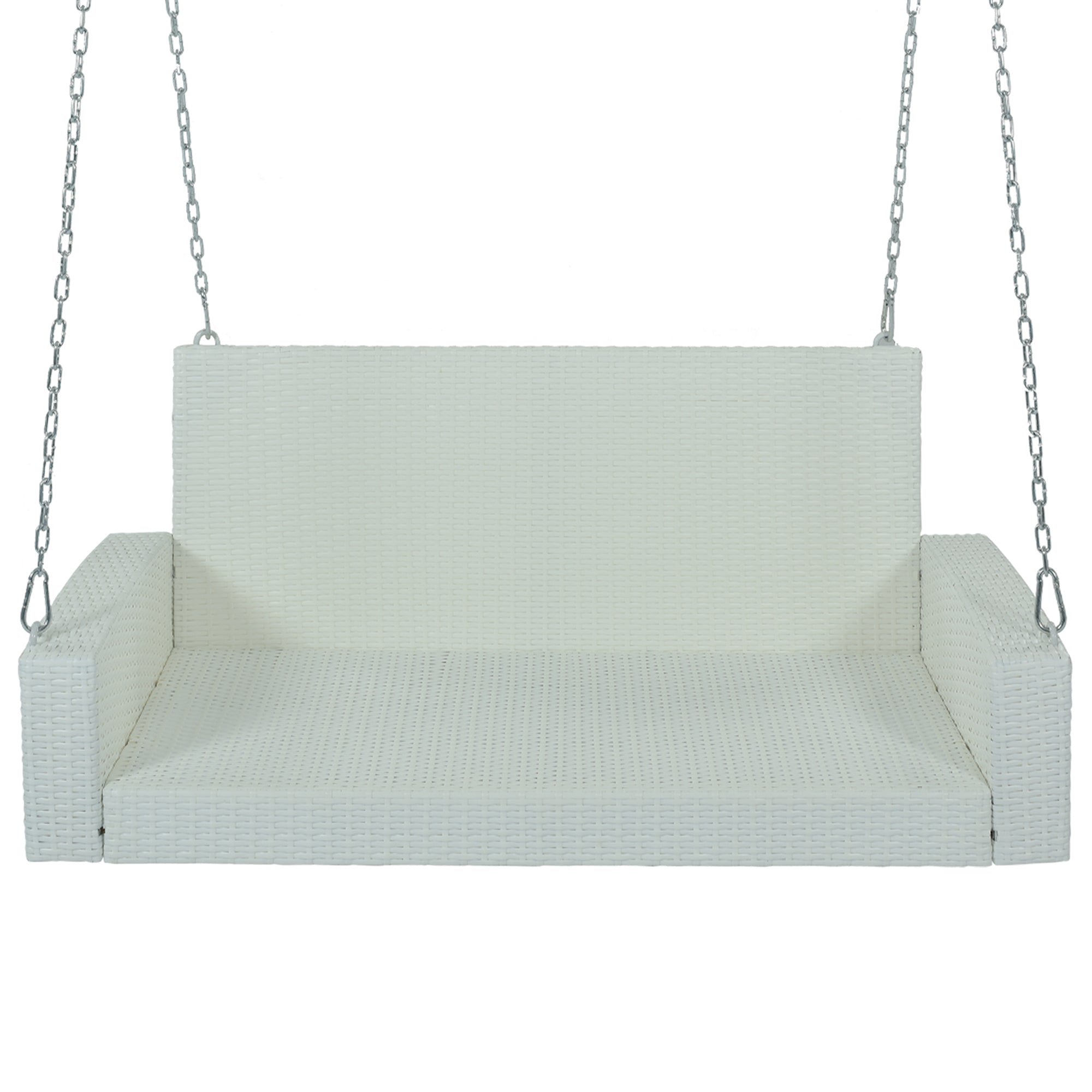 2-Person Wicker Hanging Porch Swing with Chains, Cushion and Pillow BOGOOS01W-G