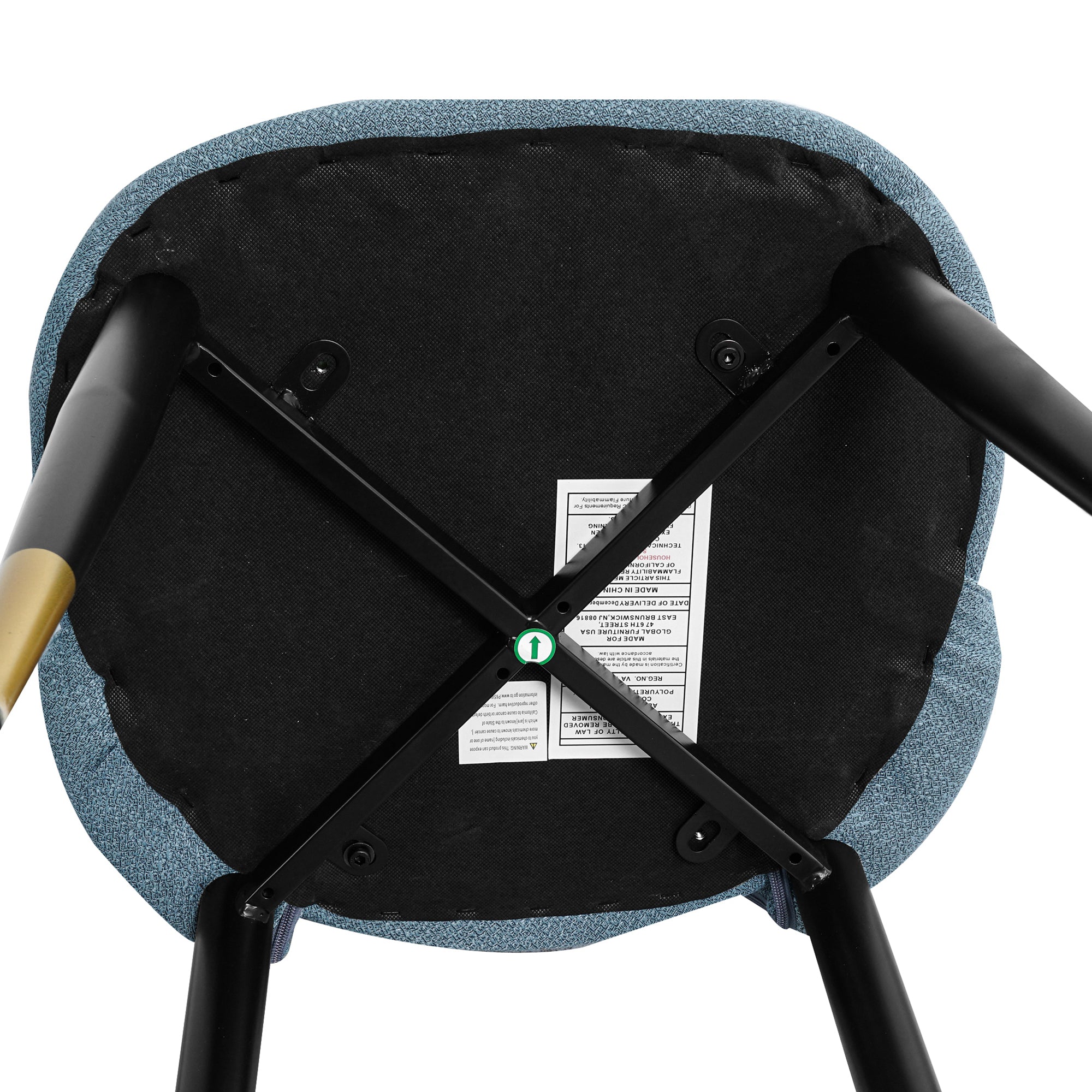 2-set Nordic Style Meta Dining Chairs with Metal Legs