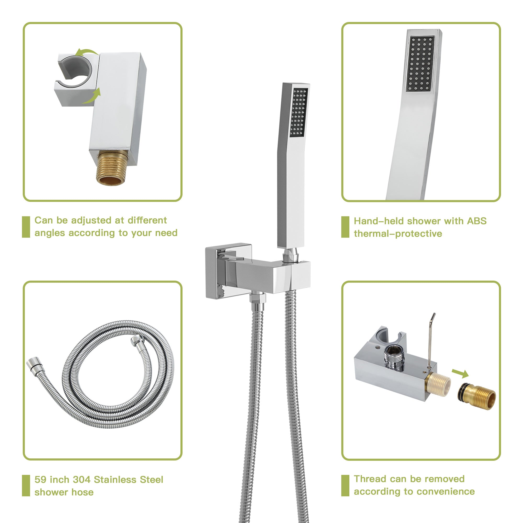 10 Inch Ceiling Mount Square Shower System with Rough-in Valve