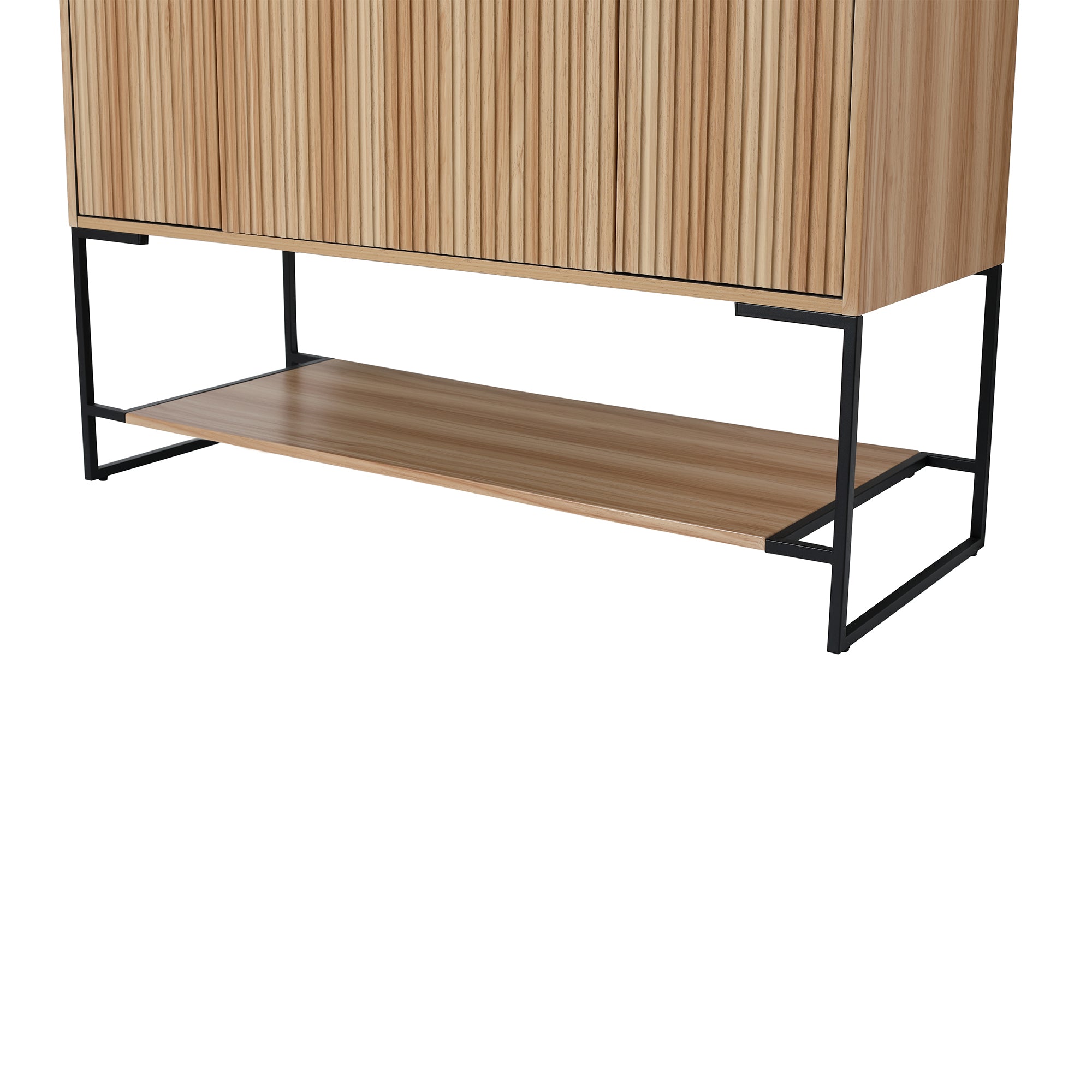 48 inch Plywood Freestanding Bathroom Vanity Set with Doors and Drawer and Open shelf and Integrated Resin Sink