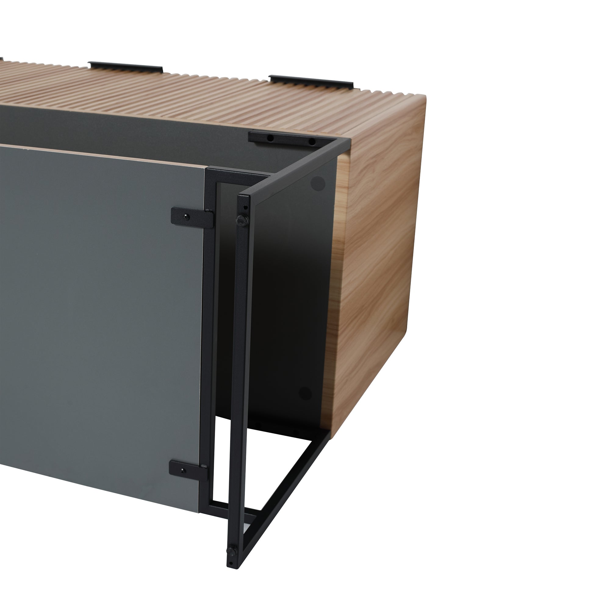 48 inch Plywood Freestanding Bathroom Vanity Set with Doors and Drawer and Open shelf and Integrated Resin Sink