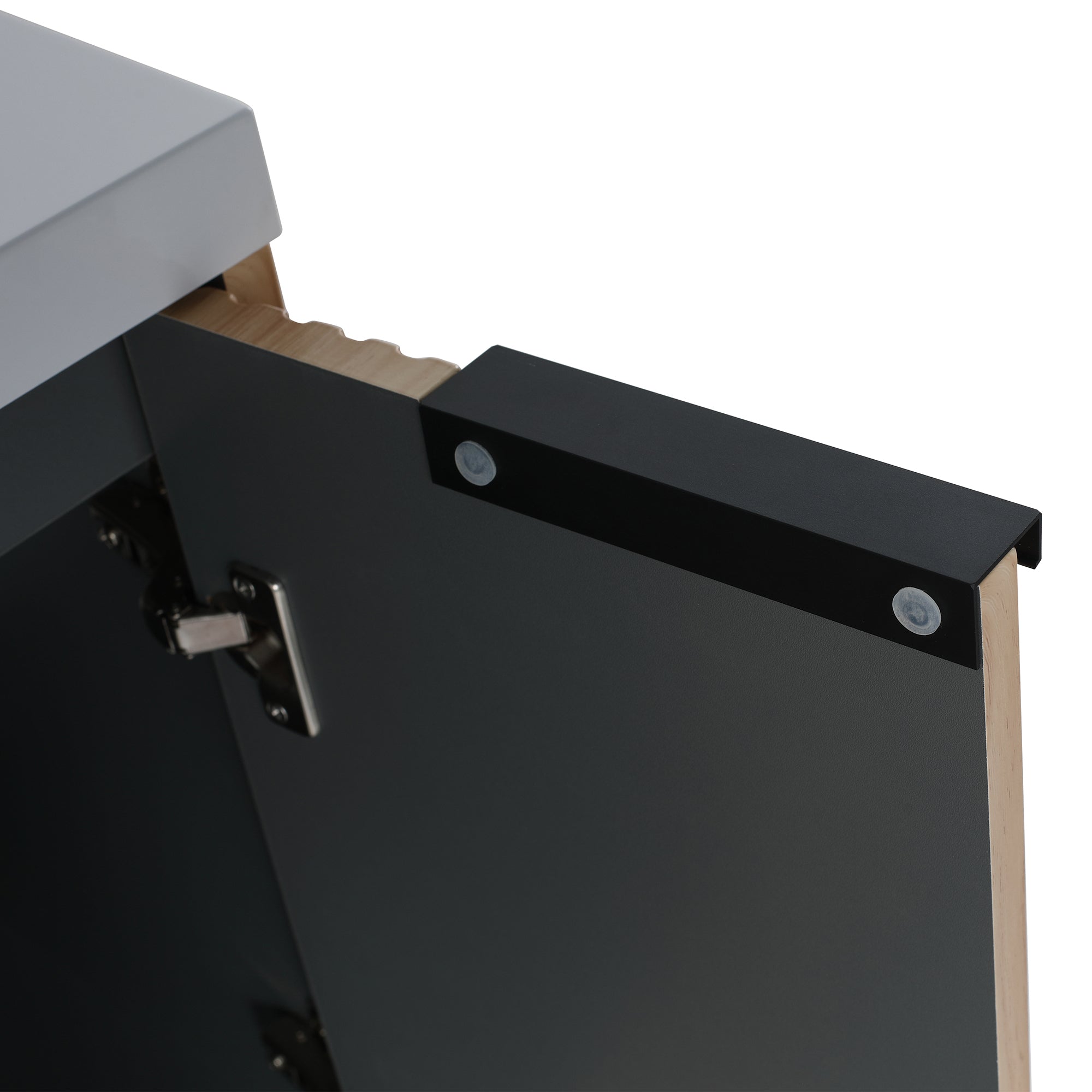 48 inch Plywood Freestanding Bathroom Vanity Set with Doors and Drawer and Open shelf and Integrated Resin Sink