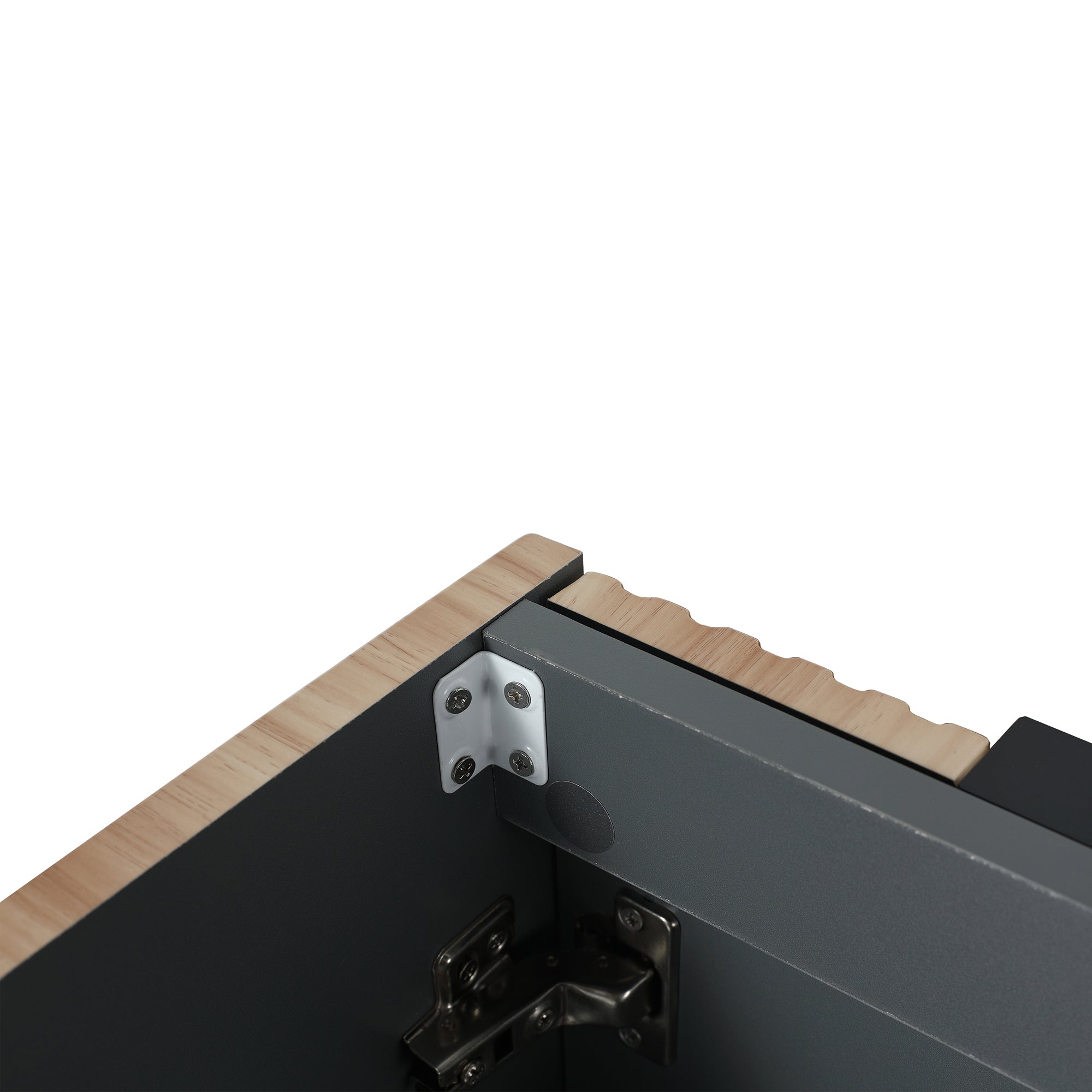 48 inch Plywood Freestanding Bathroom Vanity Set with Doors and Drawer and Open shelf and Integrated Resin Sink