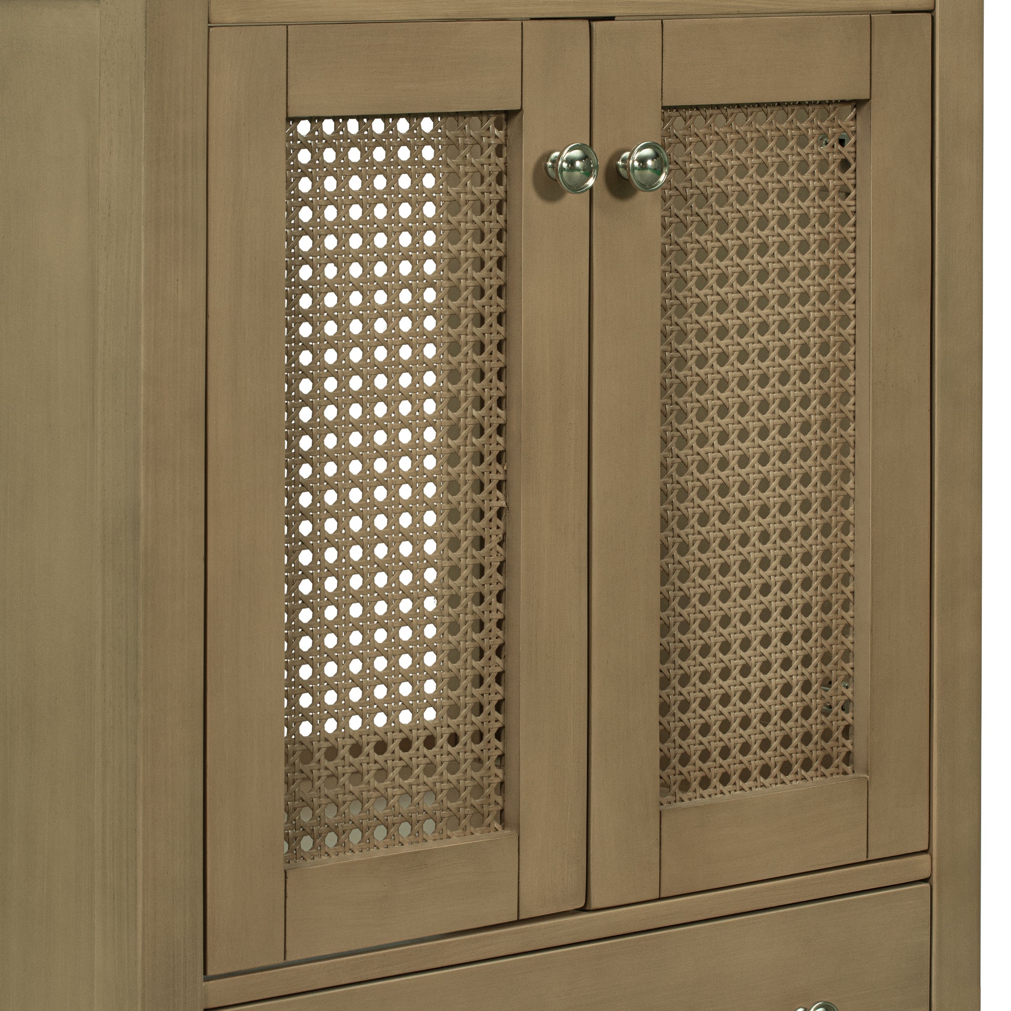 24” in. MDF Freestanding Bathroom Vanity Base in Natural with Door and Drawer, without Sink