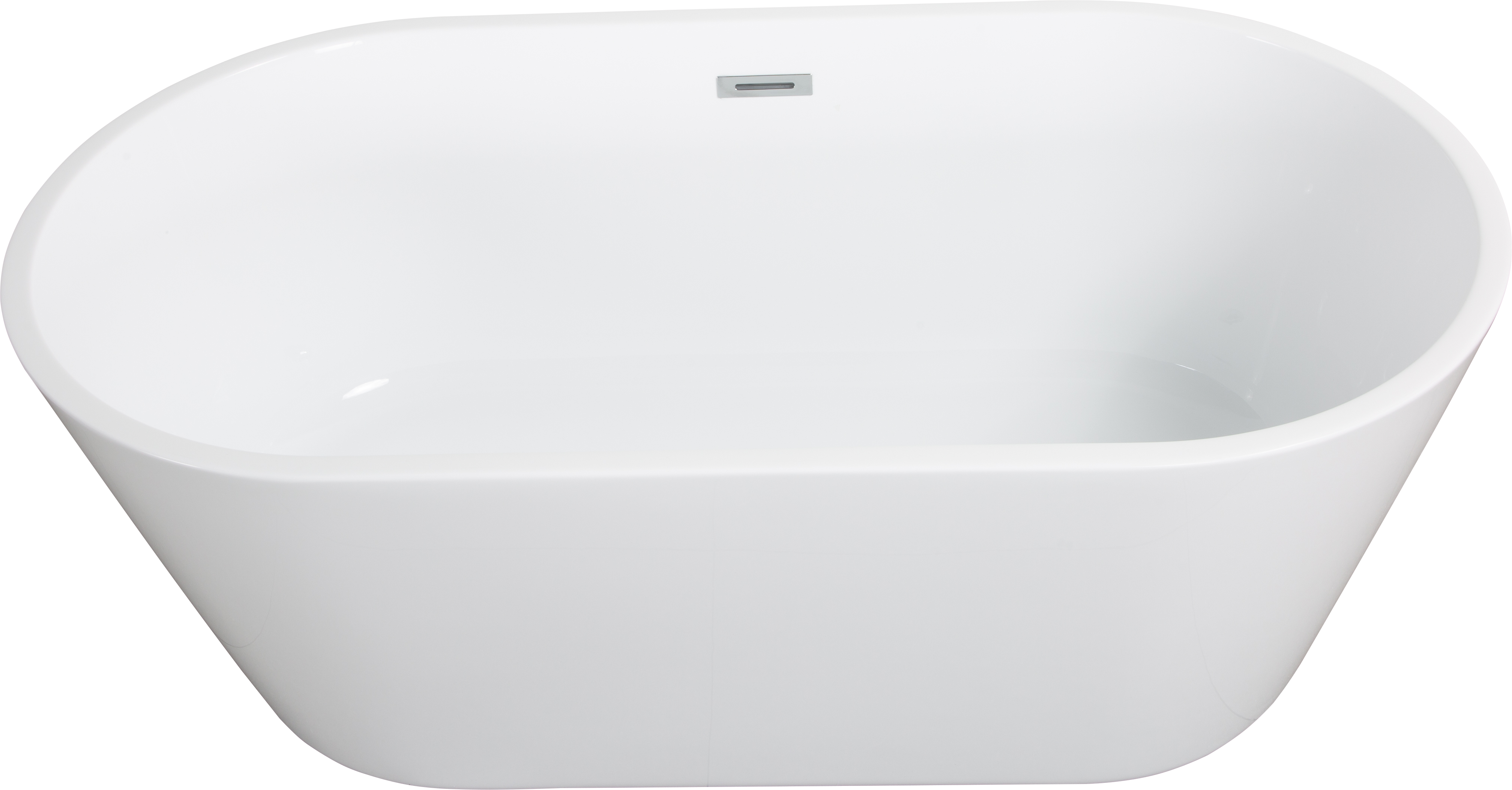 Staykiwi Acrylic Freestanding Soaking Bathtub in Glossy White with Chrome Drain