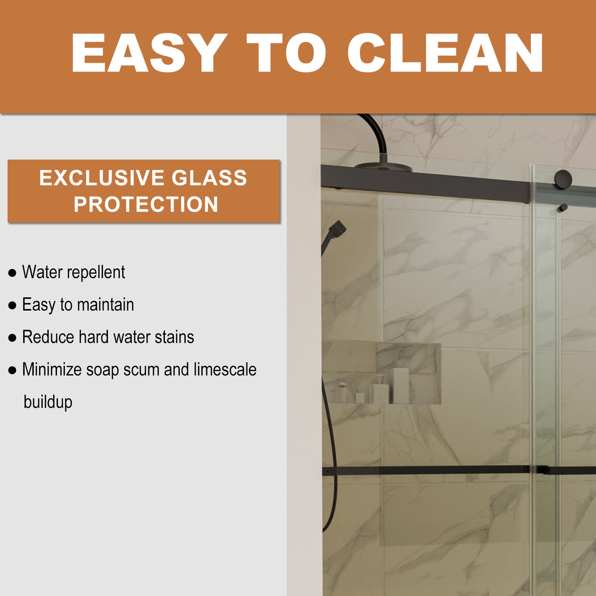 34 in. W X 72 in. H Semi-Frameless Pivot Shower Door in Matte Black with Clear Glass